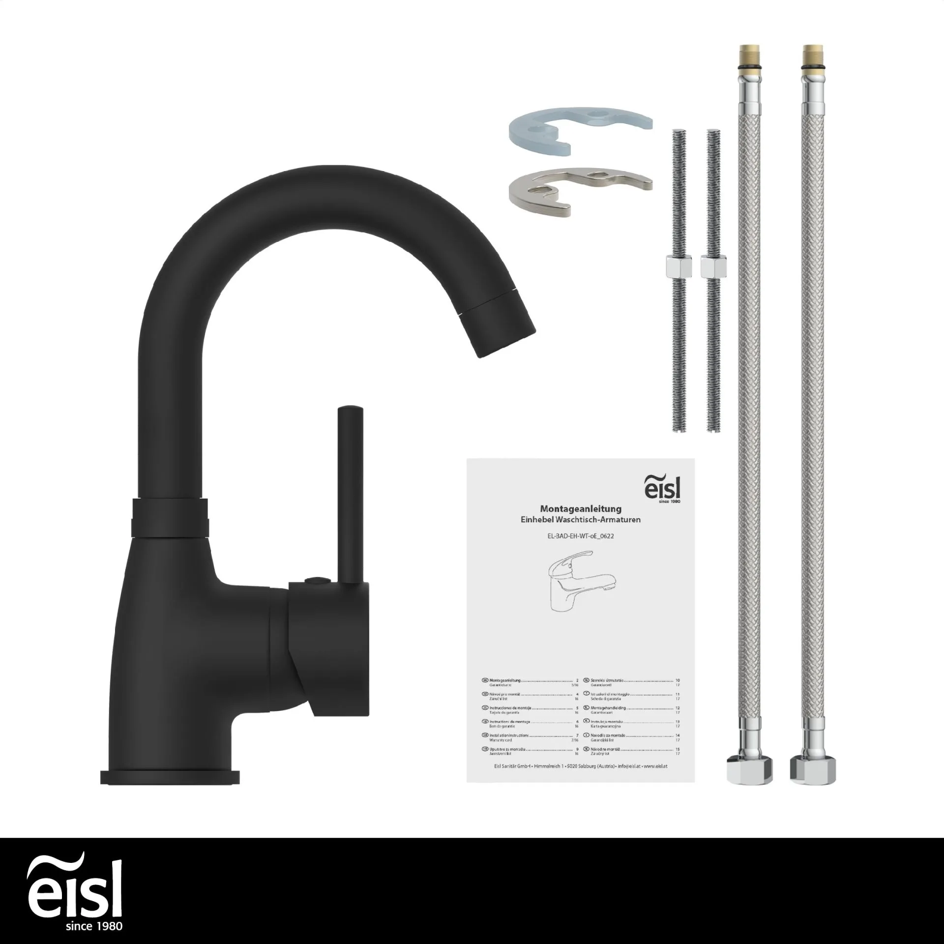 EISL FUTURA Waschtischarmatur, Schwarz matt