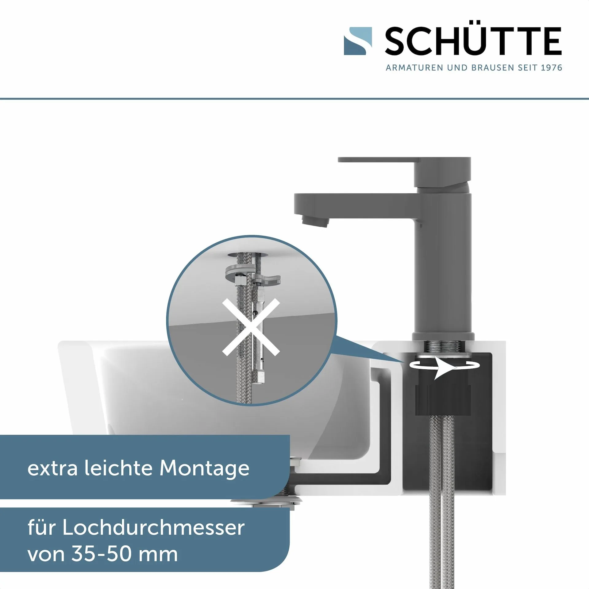 Schütte ELEPHANT Waschtischarmatur, Anthrazit matt