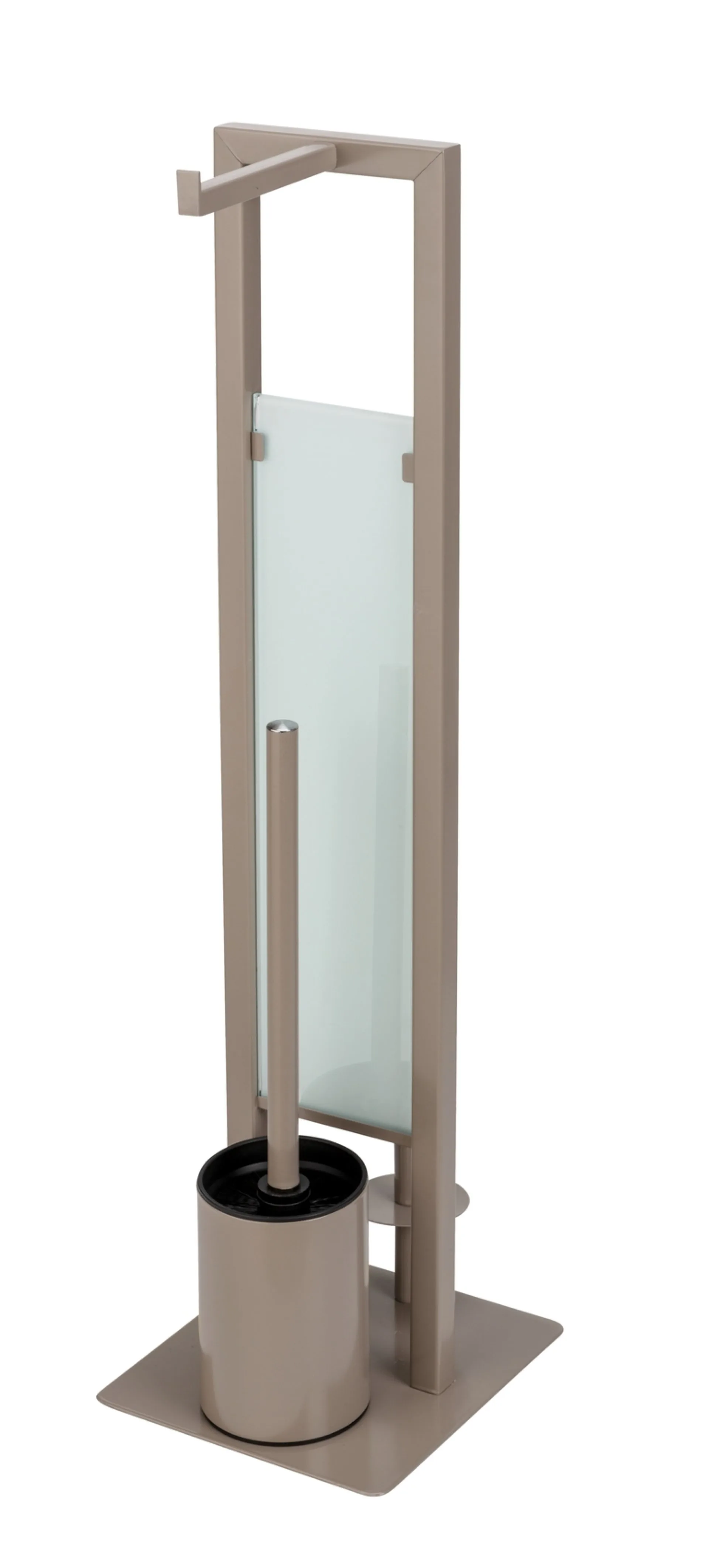WENKO RIVALTA WC-Garnitur, Beige, Bambus, mit Toilettenpapierhalter und Bevorrater, stehend