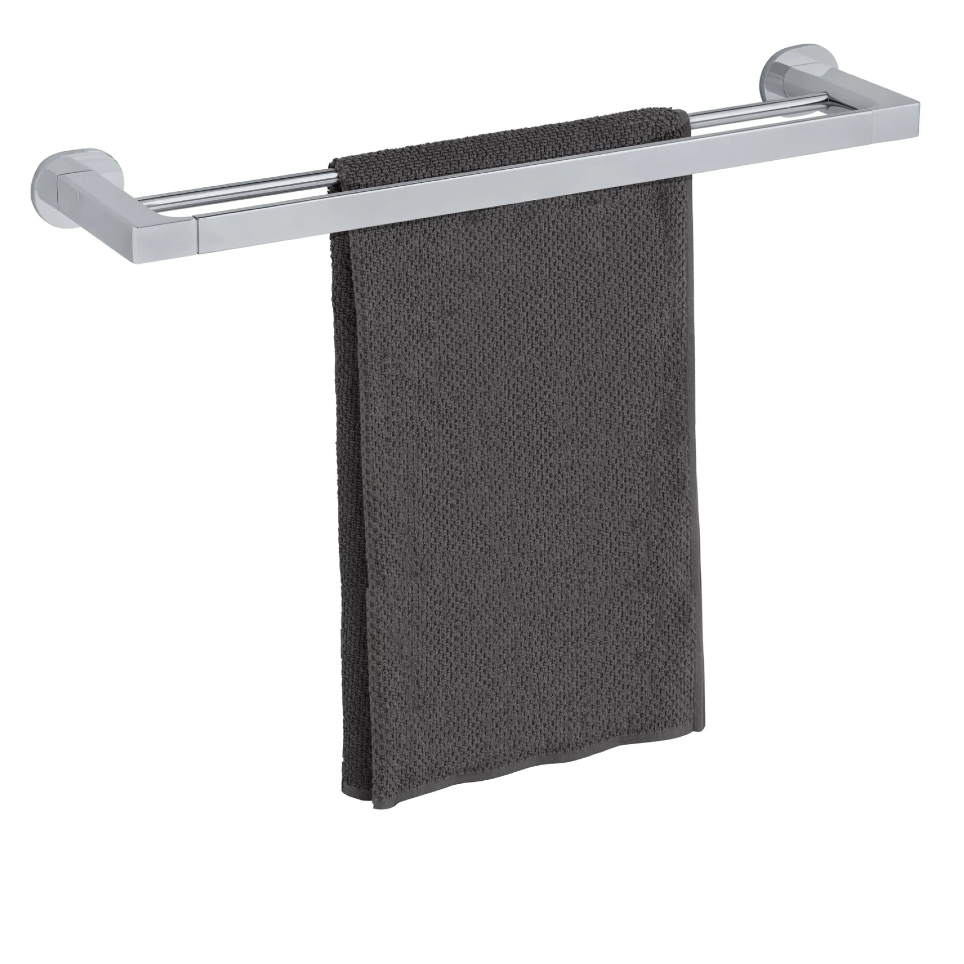 WENKO MARIBOR Handtuchhalter 60 cm breit, Chrom, 2 Stangen, UV-Loc