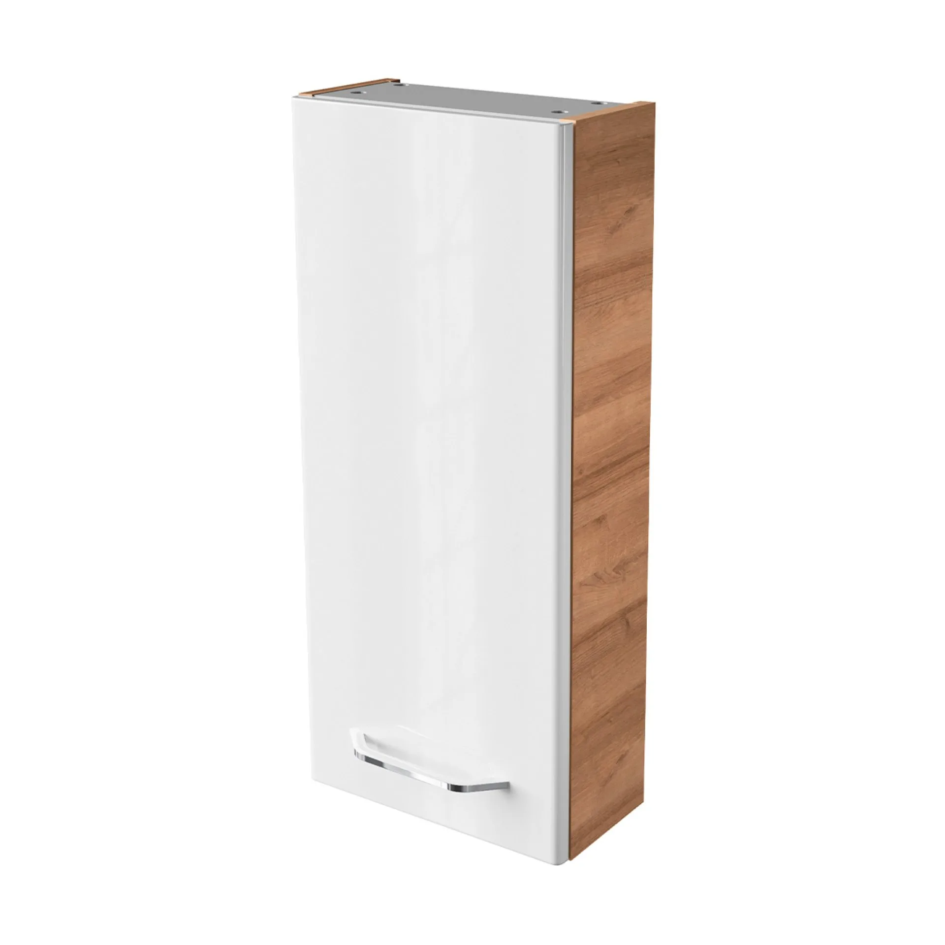FACKELMANN MILANO Hängeschrank 30 cm breit, Weiß/Braun hell