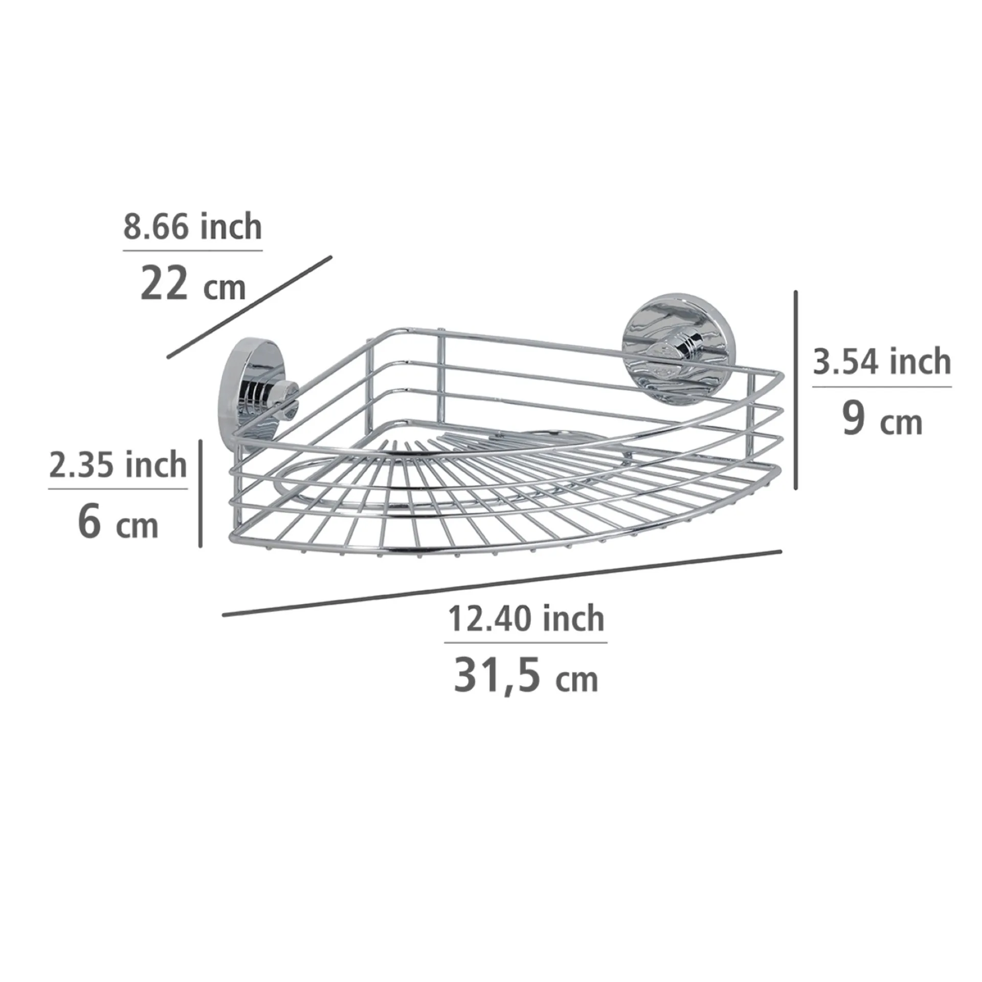 WENKO BARI Accessoire Set, Chrom, Dusch Eckablage, Handtuchhaken, Befestigen ohne Bohren