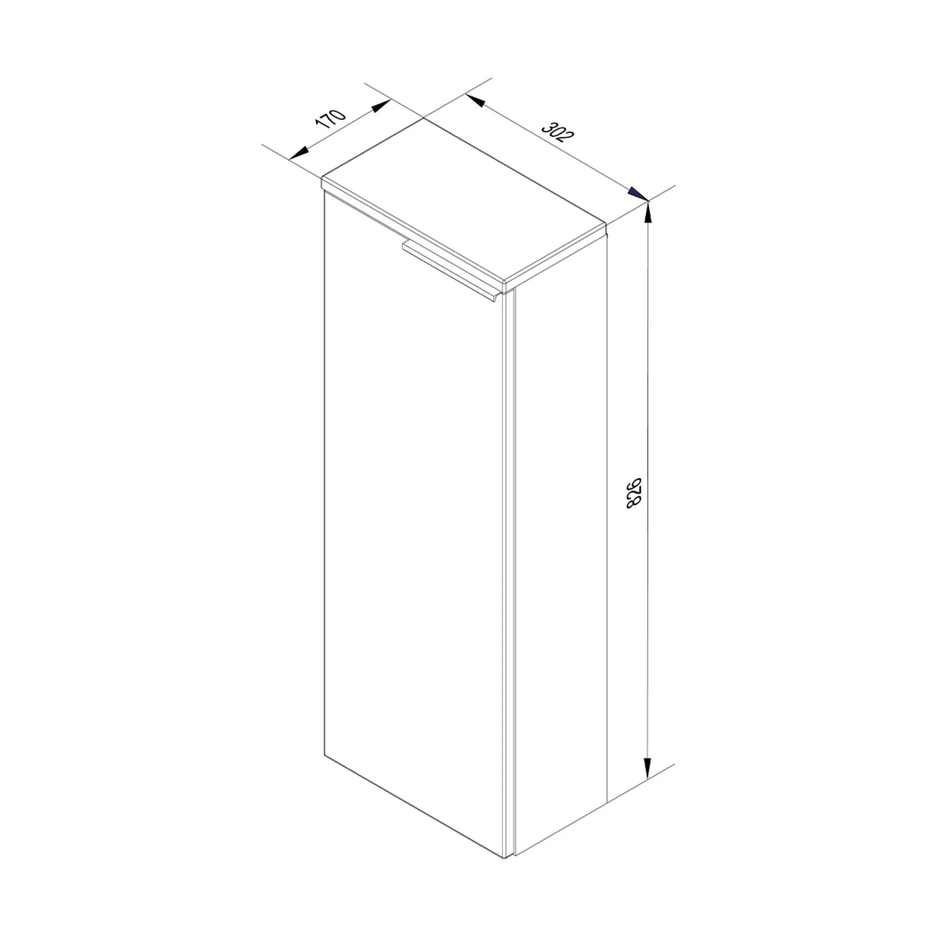FACKELMANN LUNA Midischrank 30 cm breit, Anthrazit, slim