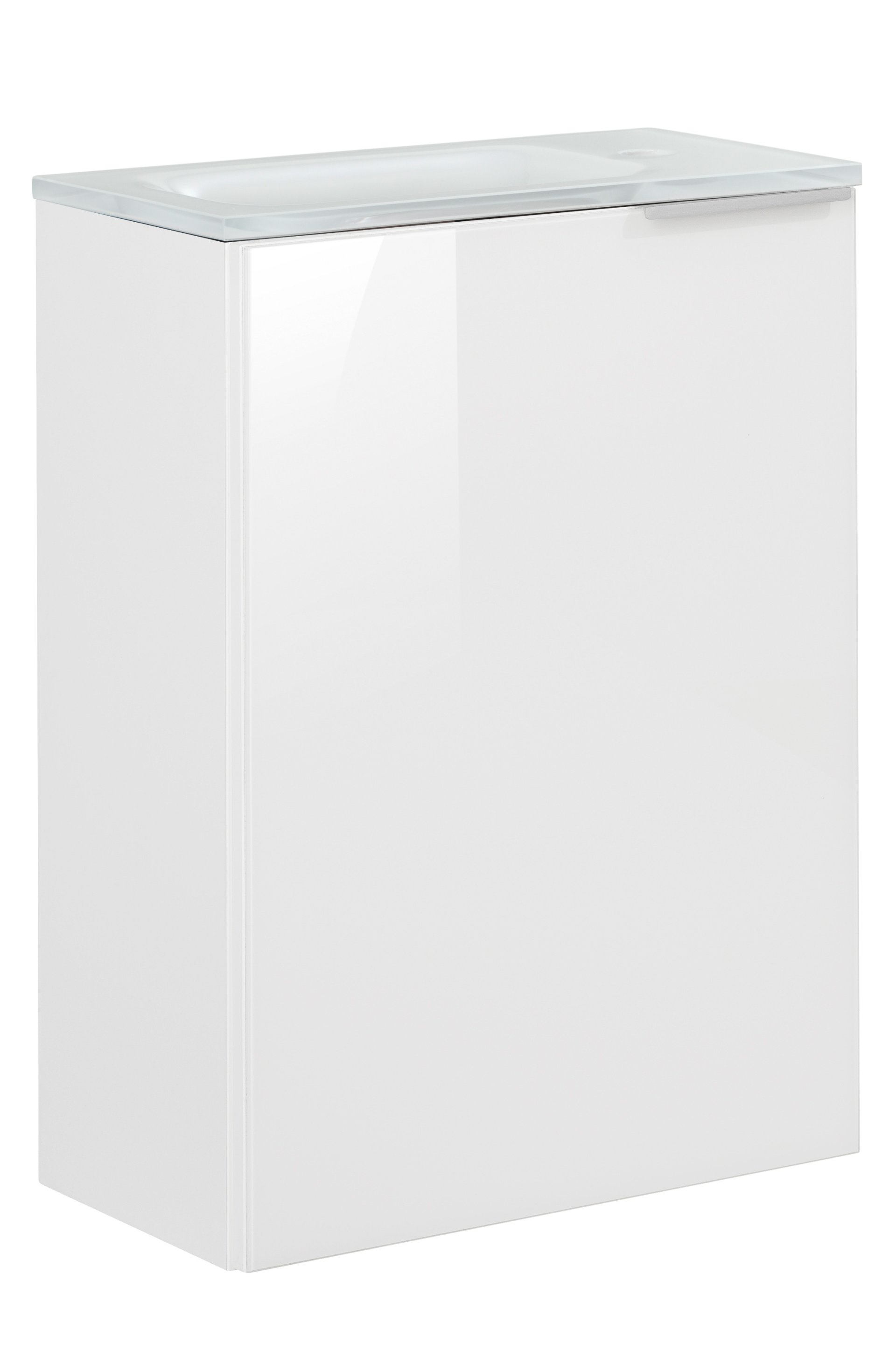 Fackelmann SBC KARA Gäste WC Set 2-teilig 45cm, Weiß, links, Glas Weiß