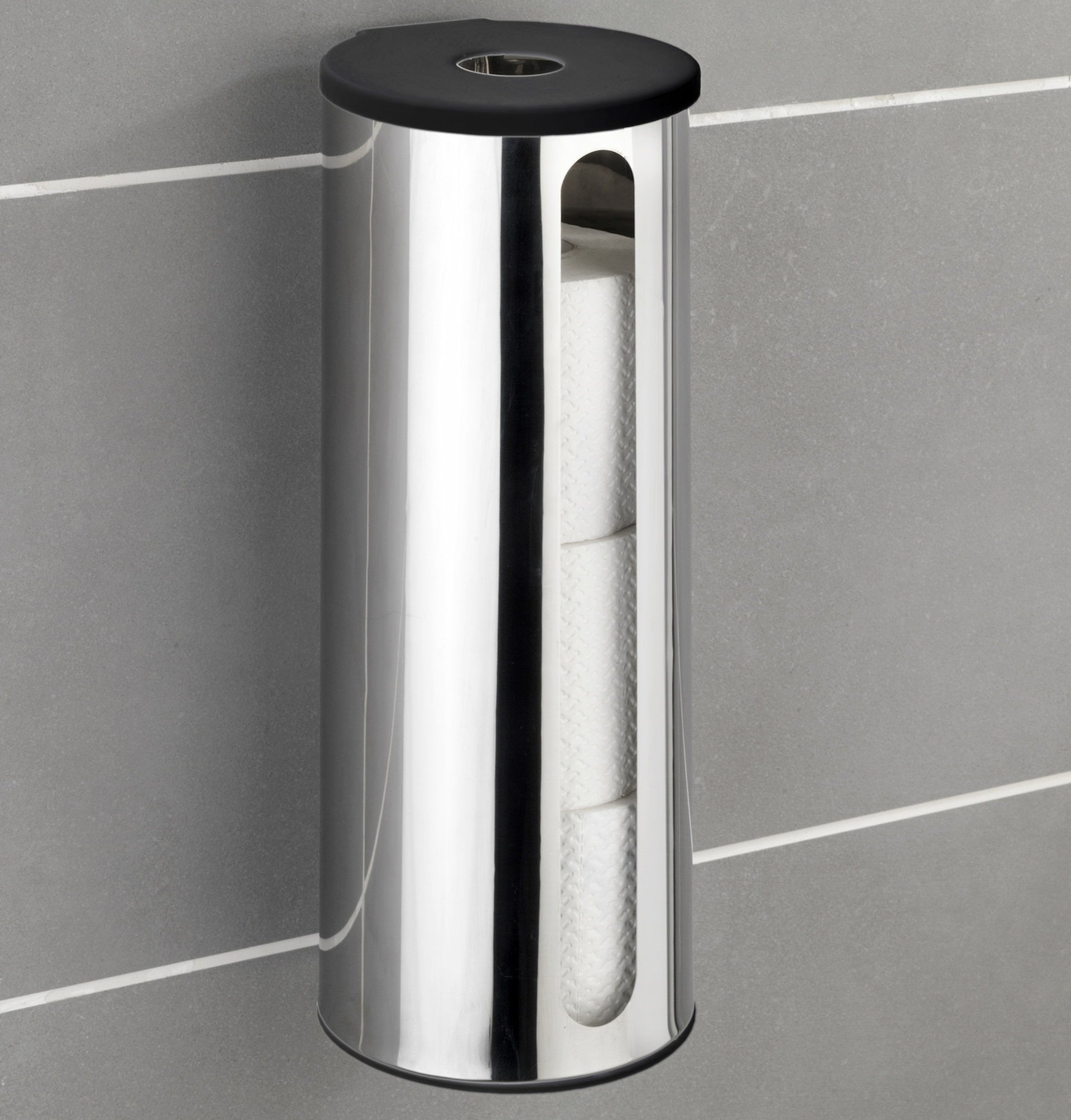 WENKO DETROIT Toilettenpapier Ersatzrollenhalter, Chrom glänzend, Edelstahl, Turbo-Loc®