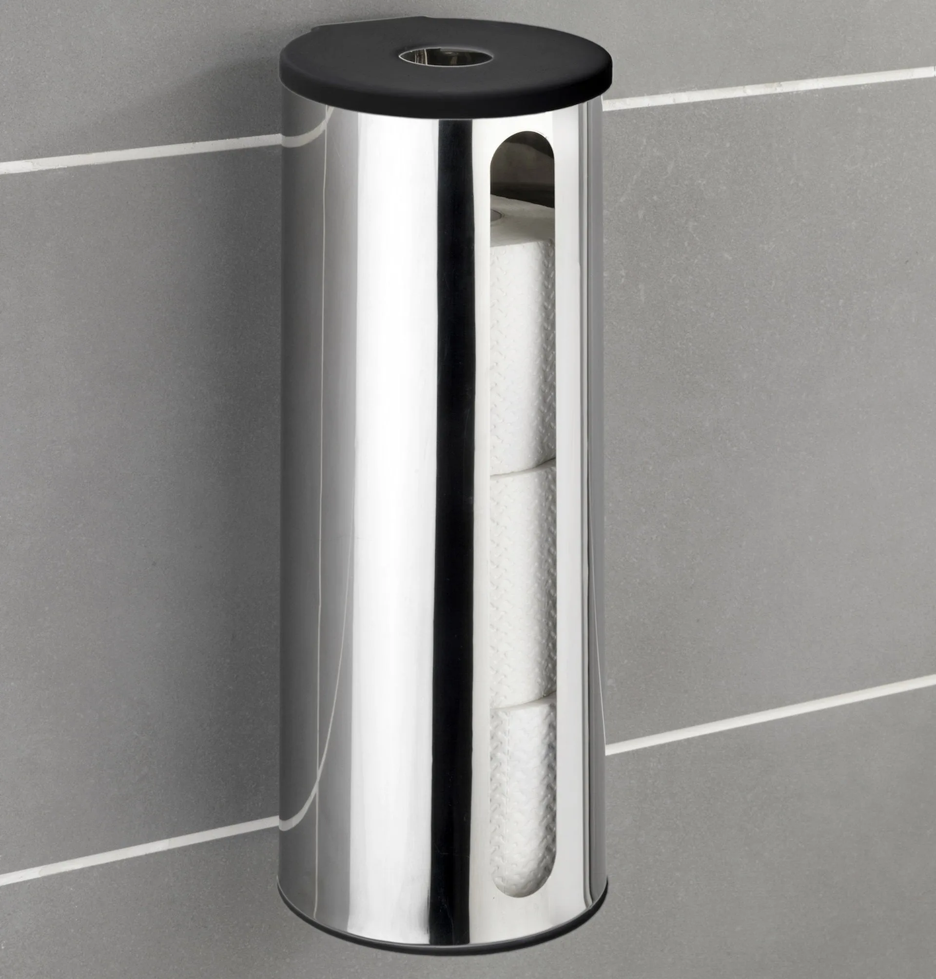 WENKO DETROIT Toilettenpapier Ersatzrollenhalter, Chrom glänzend, Edelstahl, Turbo-Loc®