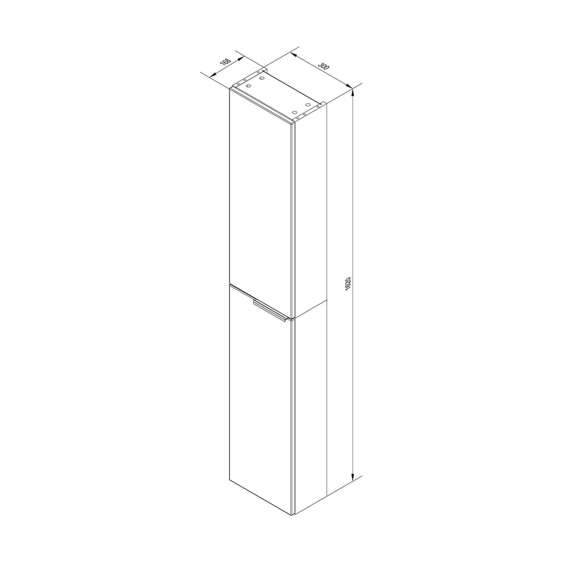 FACKELMANN LUNA Hochschrank 30 cm breit, Anthrazit, slim