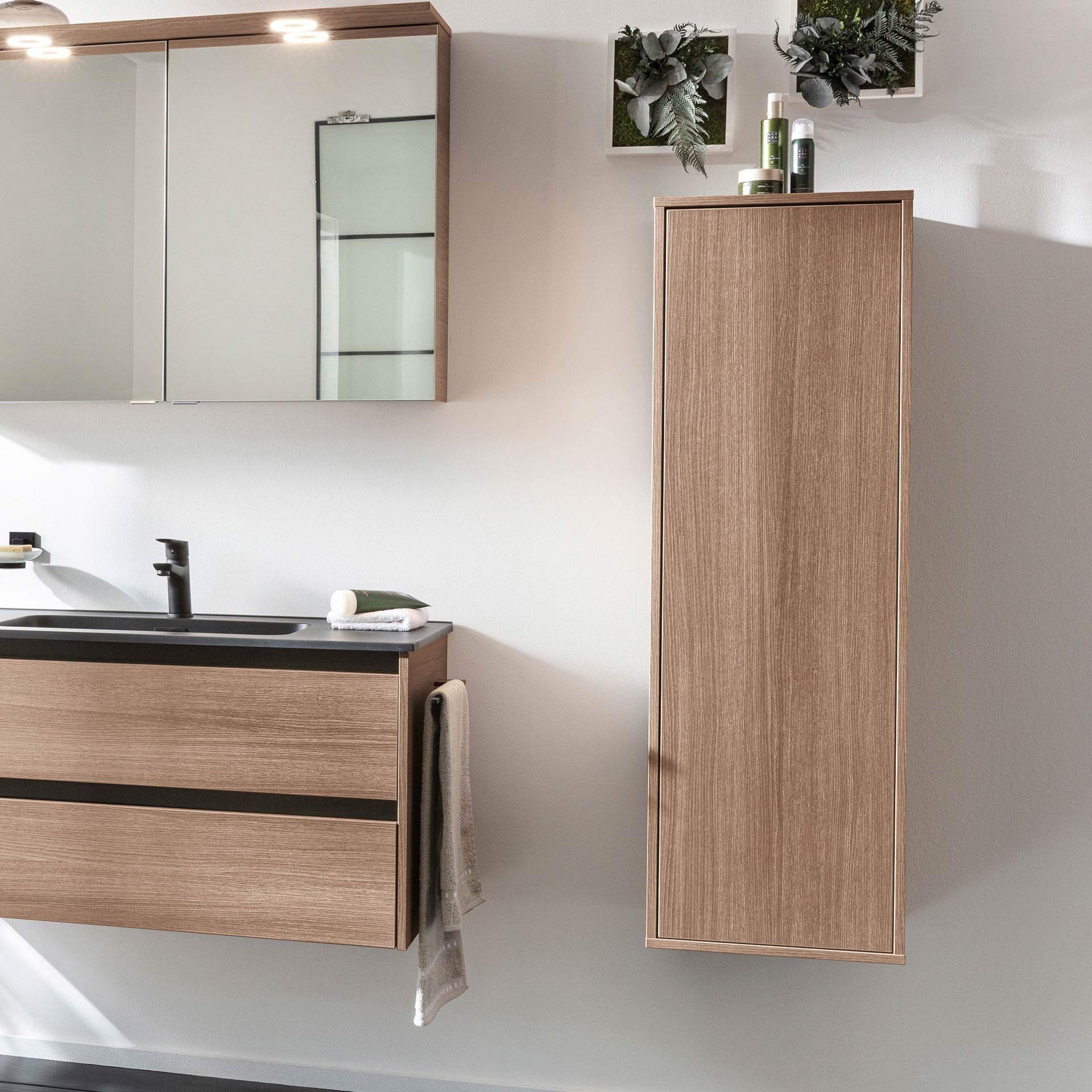 FACKELMANN VITA Midischrank 40 cm breit, Braun hell, Türanschlag rechts