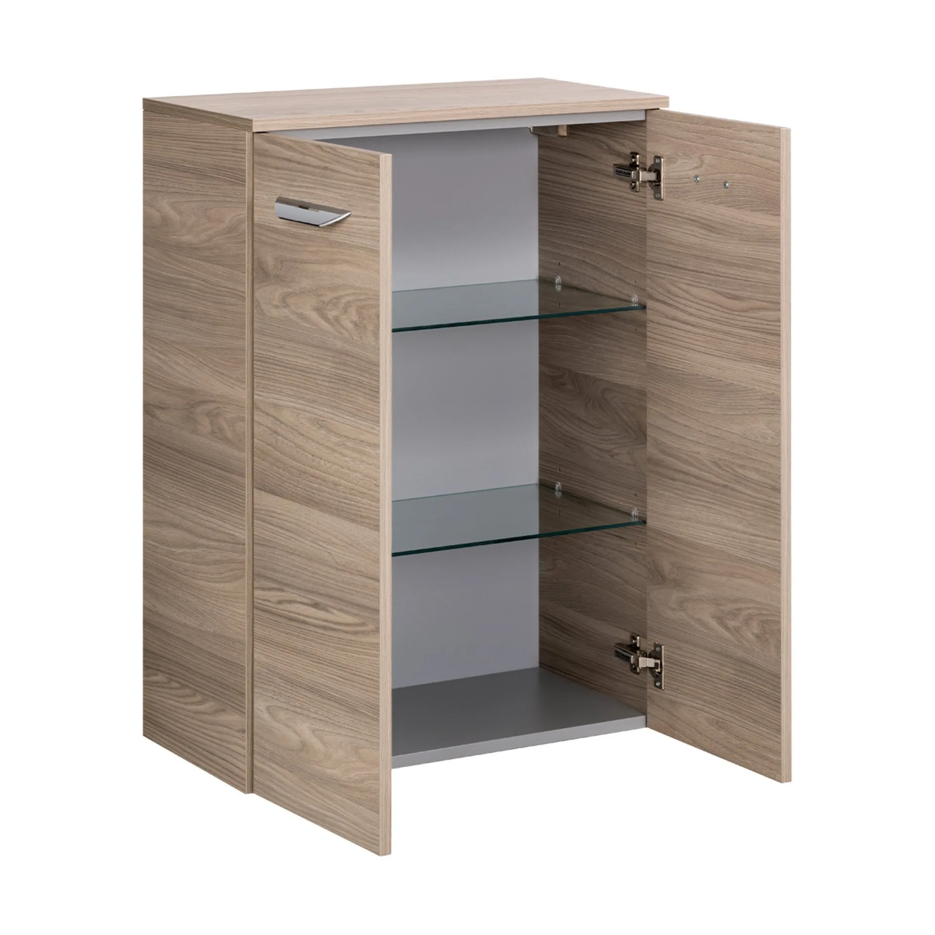 FACKELMANN LUXOR Doppel Midischrank 60,5 cm breit, Braun hell