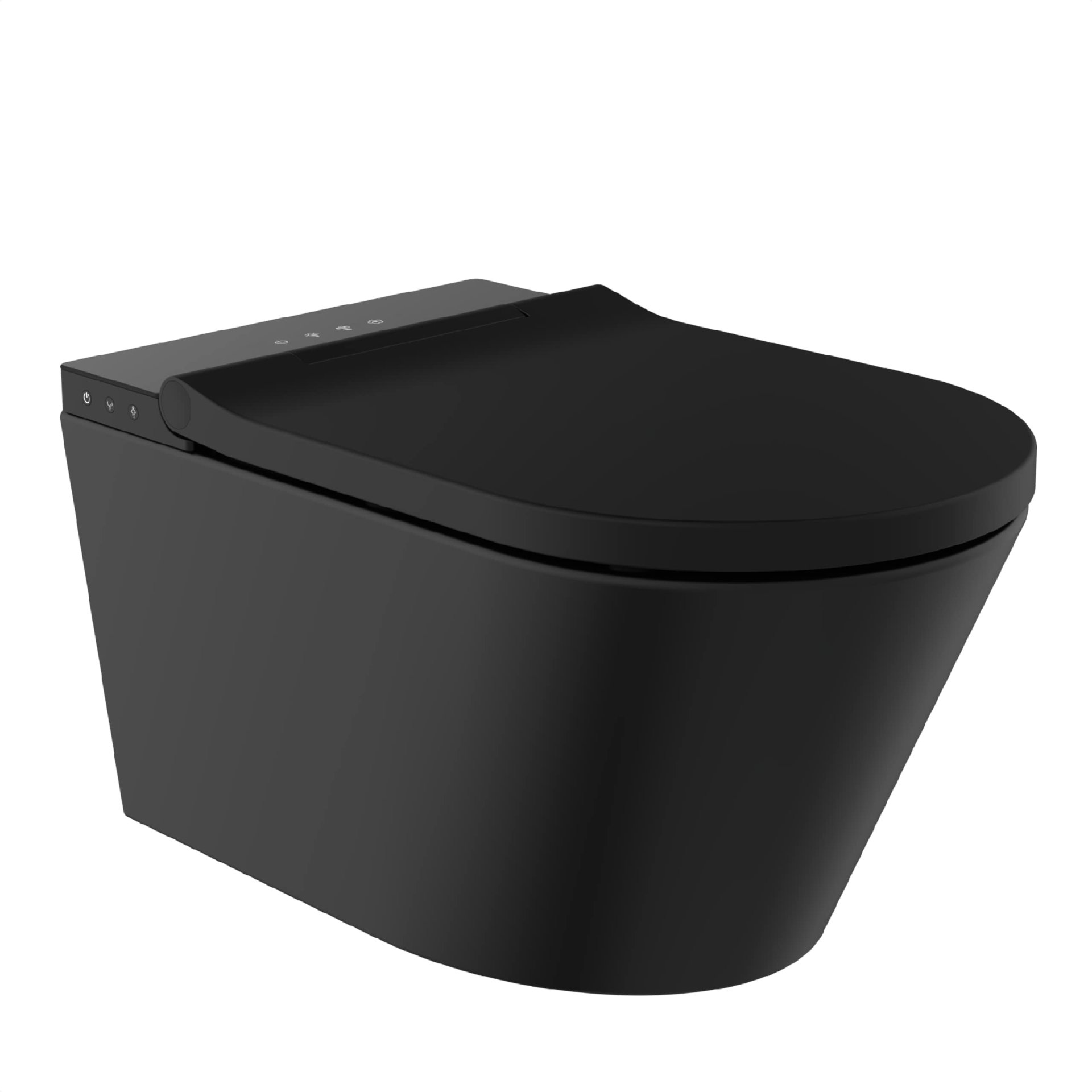 SCHÜTTE CESARI PREMIUM Dusch WC, Schwarz, spülrandlos, Slim WC Sitz