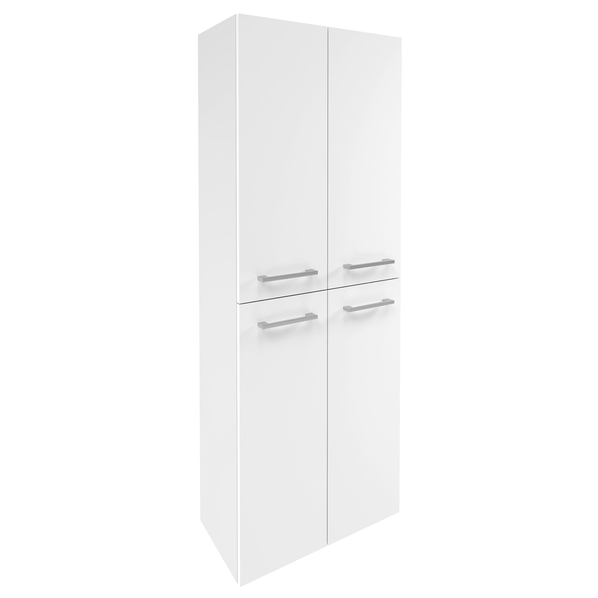 Fackelmann VERONA Doppel Hochschrank 60 cm, Weiß Hochglanz