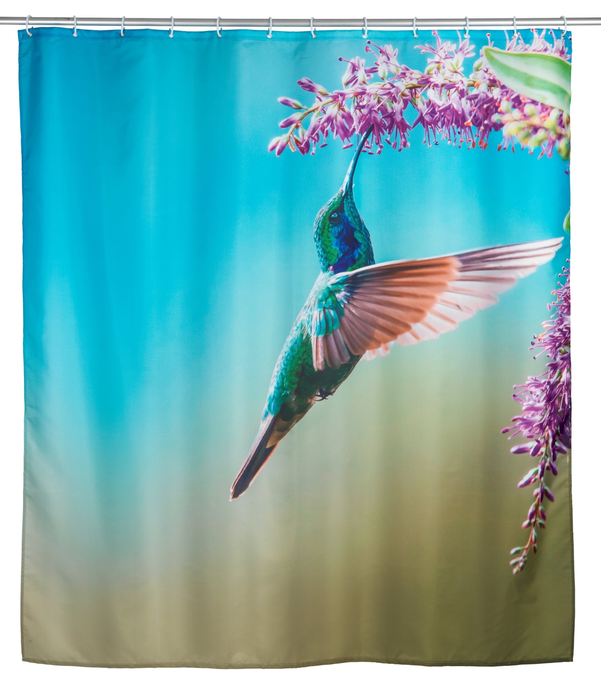 WENKO MANAGUA Duschvorhang 180 x 200 cm, Blau/Grün