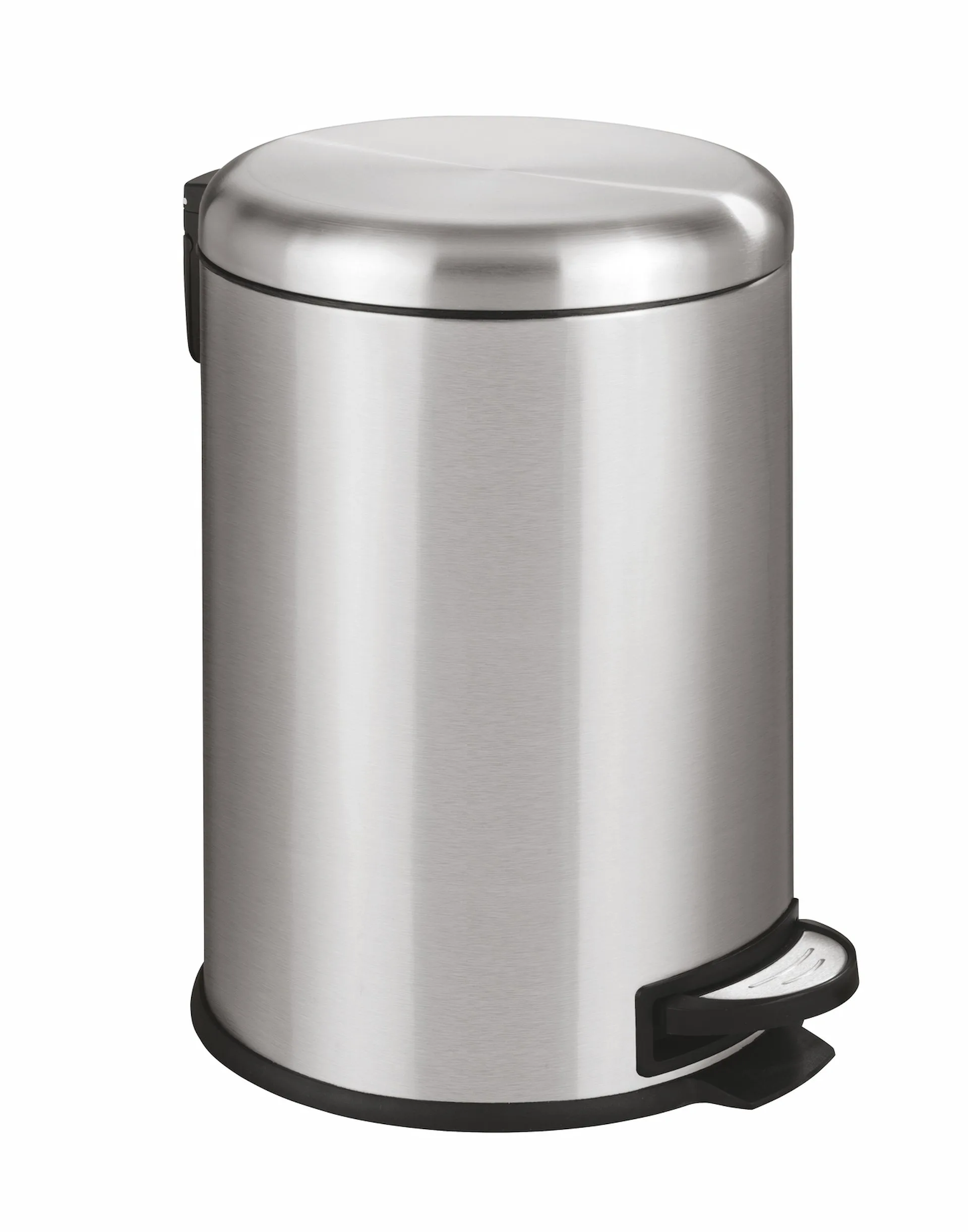 WENKO LEMAN Mülleimer 20 Liter, Silber, Easy Close, Edelstahl