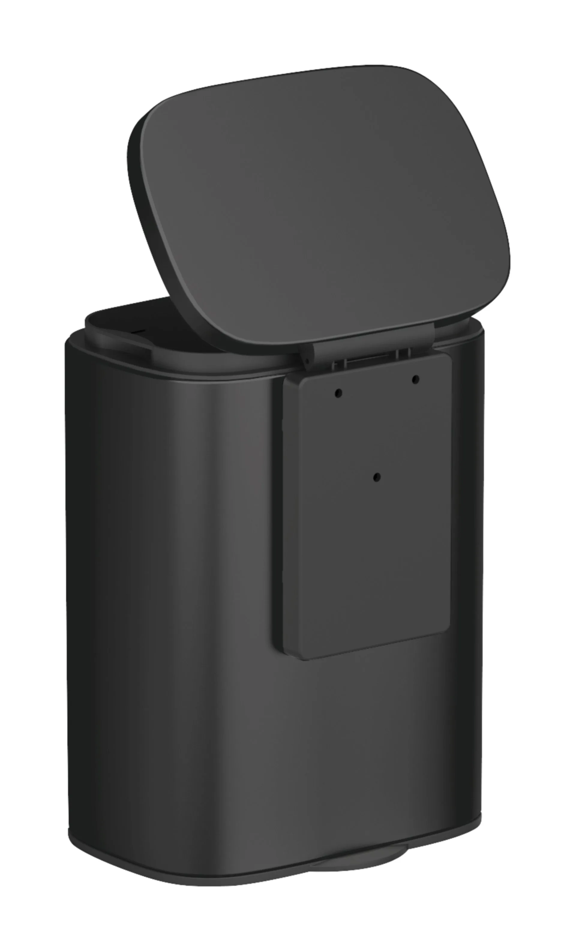 WENKO SARE Kosmetikeimer 5 Liter, Schwarz, mit Absenkautomatik, zur Wandmontage