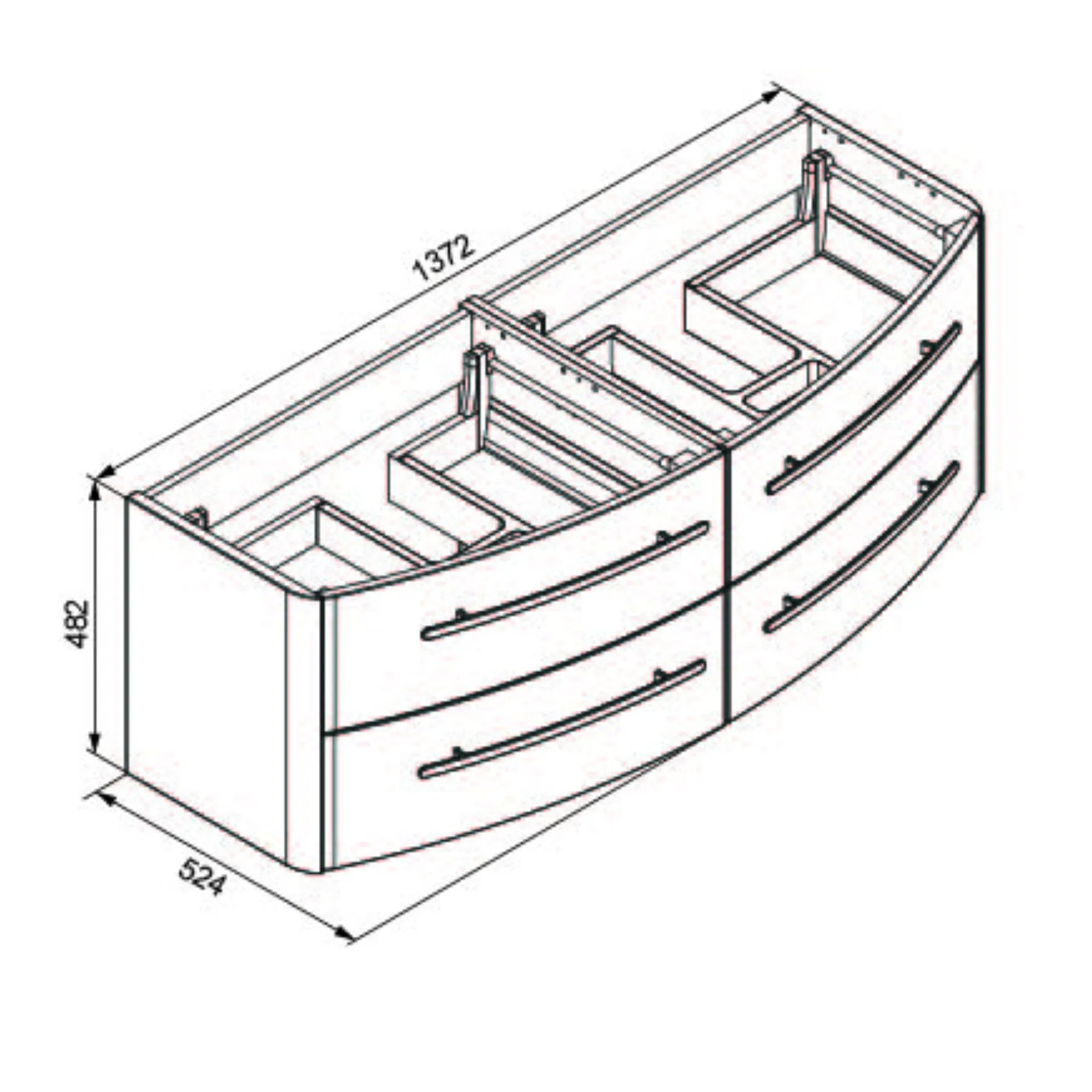 LANZET CLASSICO Waschbecken mit Unterschrank 140 cm breit, Anthrazit, Doppelwaschbecken Gussmarmor Weiß