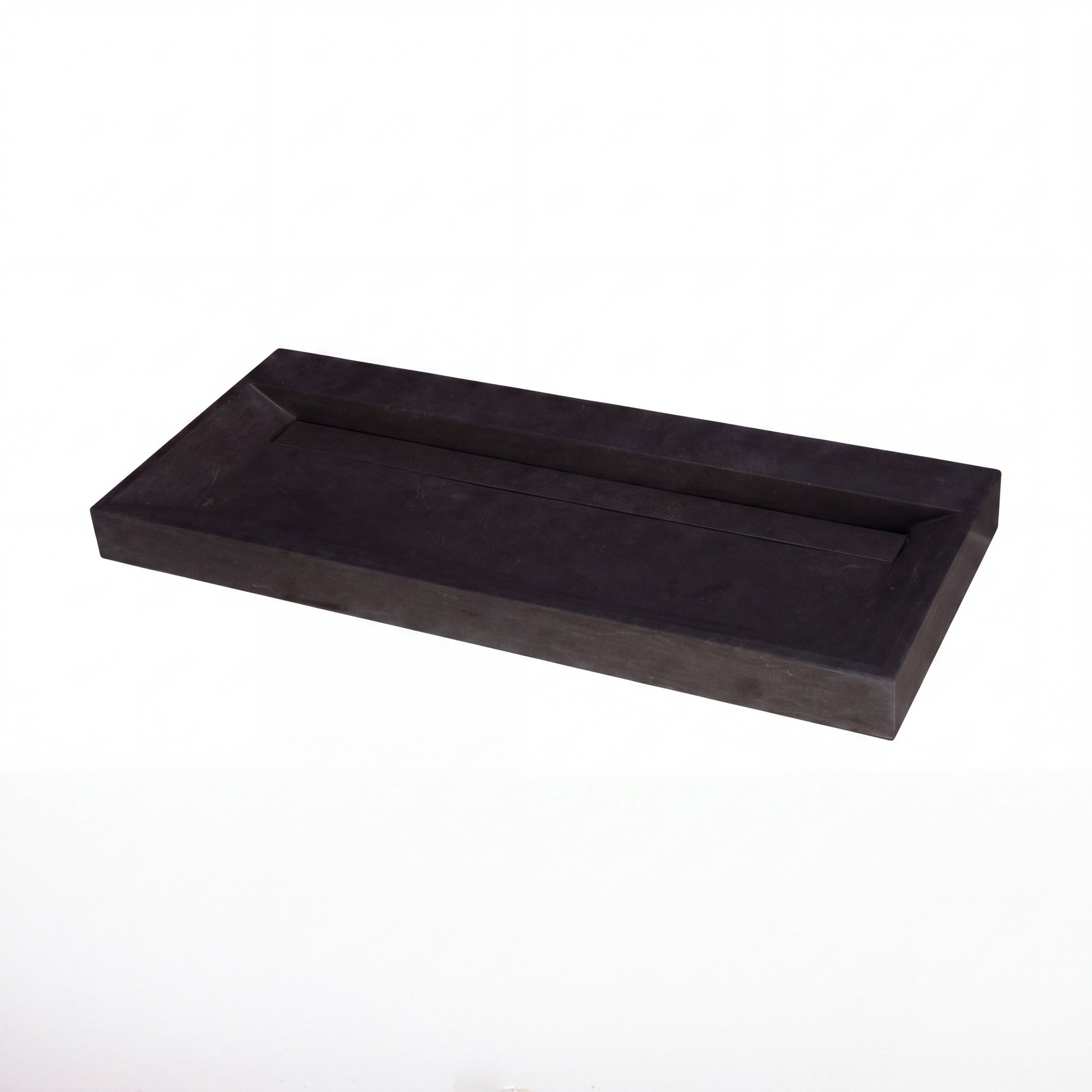 FORZALAQUA BELLEZZA Waschbecken 120,5 cm breit, Bluestone, Naturstein, ohne Hahnloch