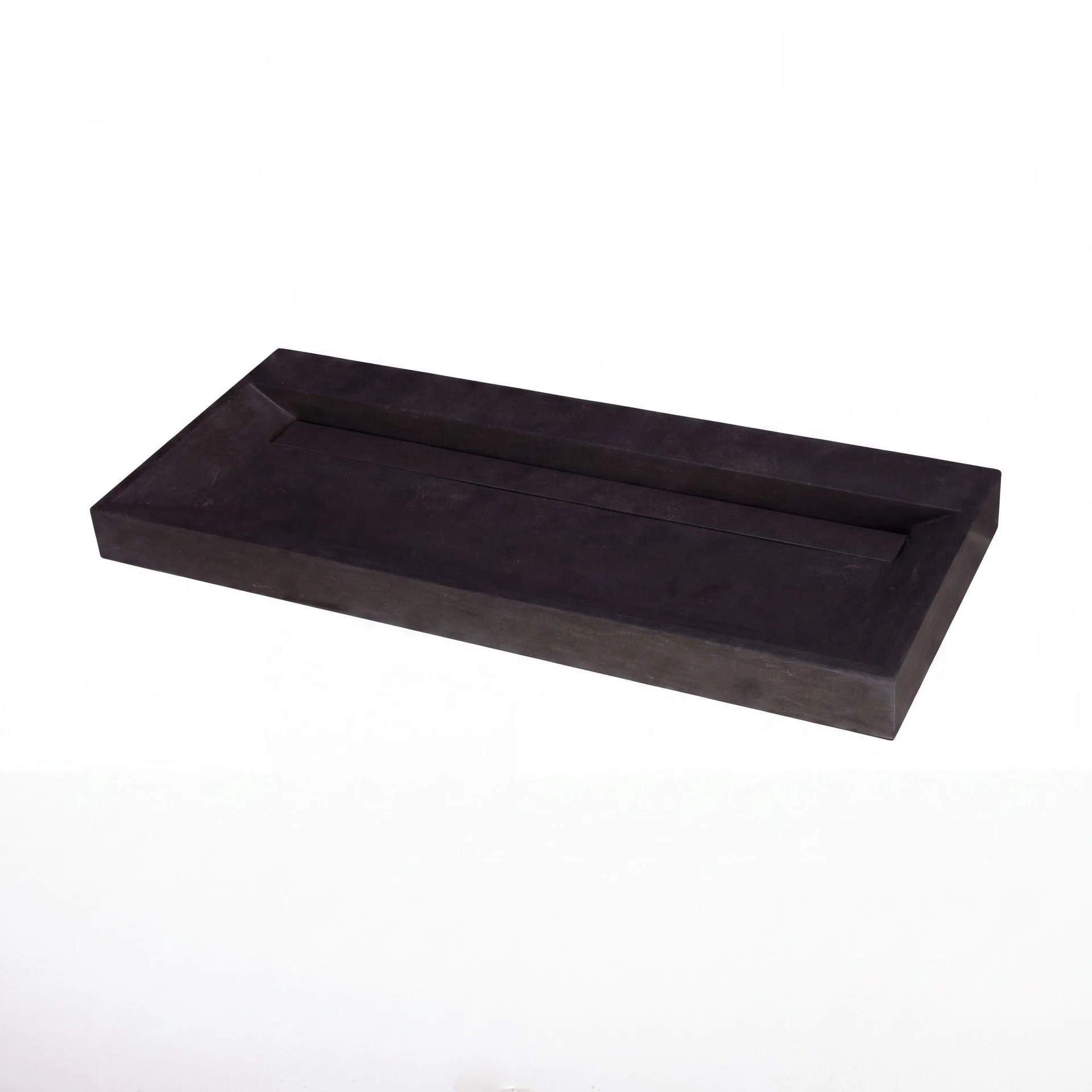FORZALAQUA BELLEZZA Waschbecken 120,5 cm breit, Bluestone, Naturstein, ohne Hahnloch