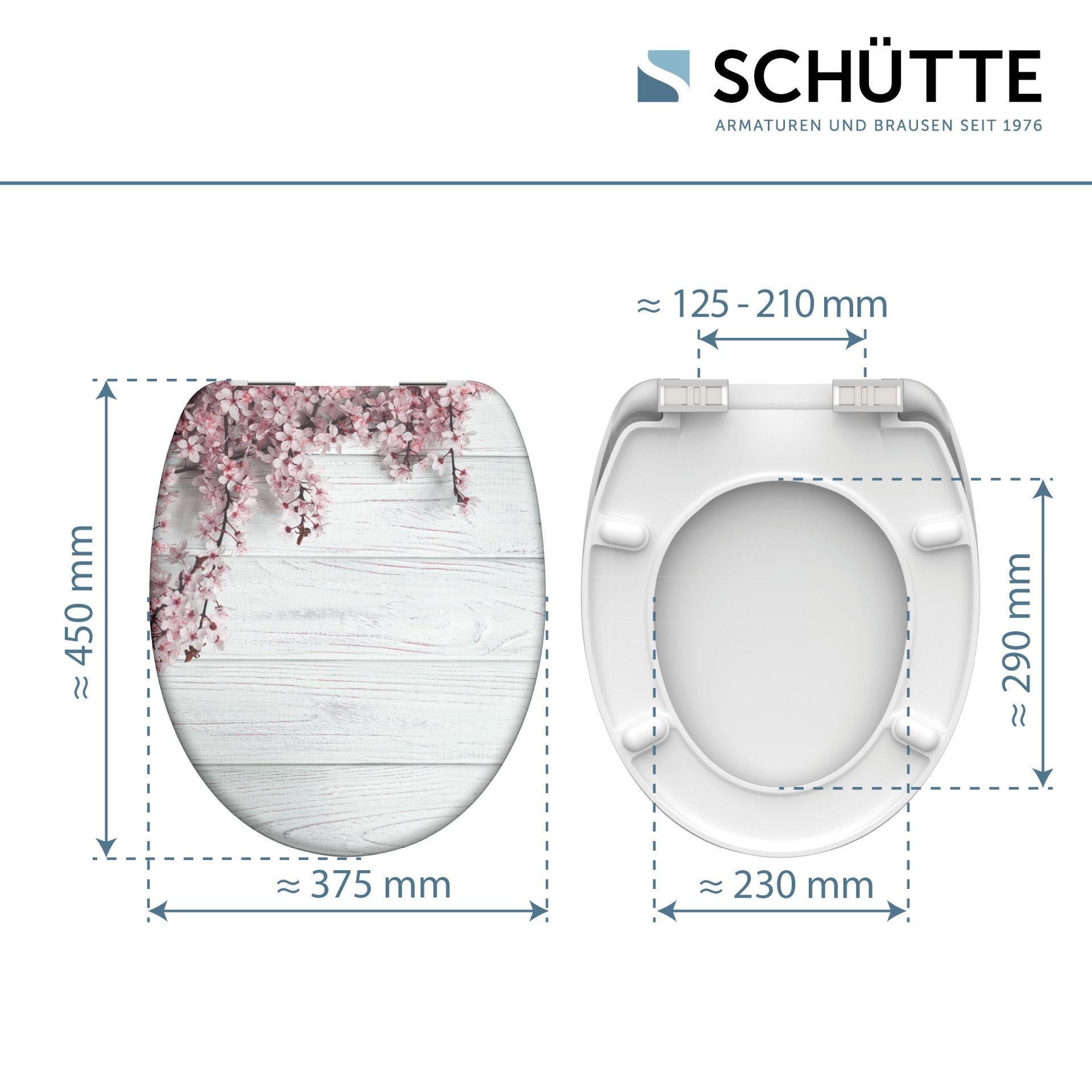 SCHÜTTE FLOWERS AND WOOD WC-Sitz, Kunststoff, mit Absenkautomatik
