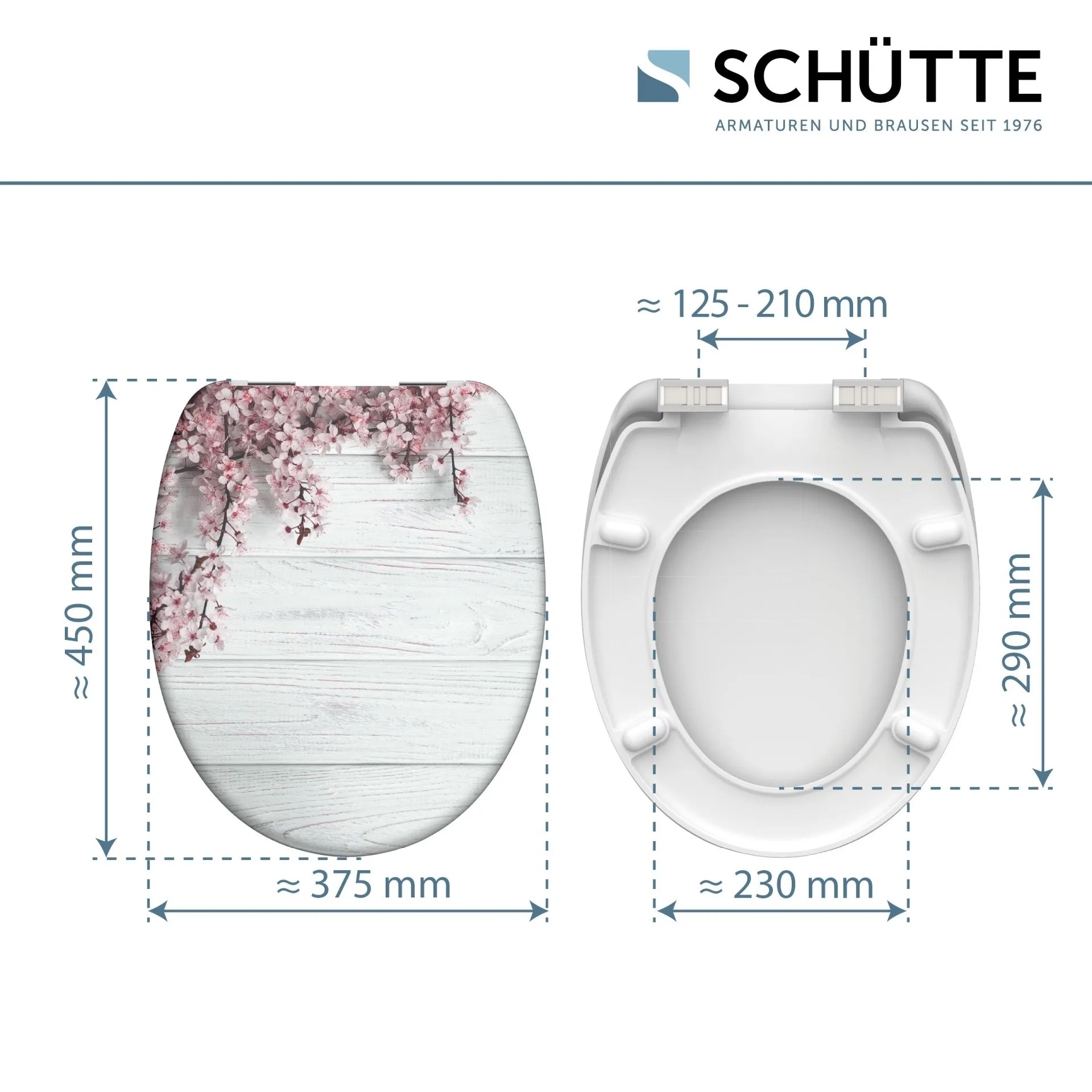 SCHÜTTE FLOWERS AND WOOD WC-Sitz, Kunststoff, mit Absenkautomatik