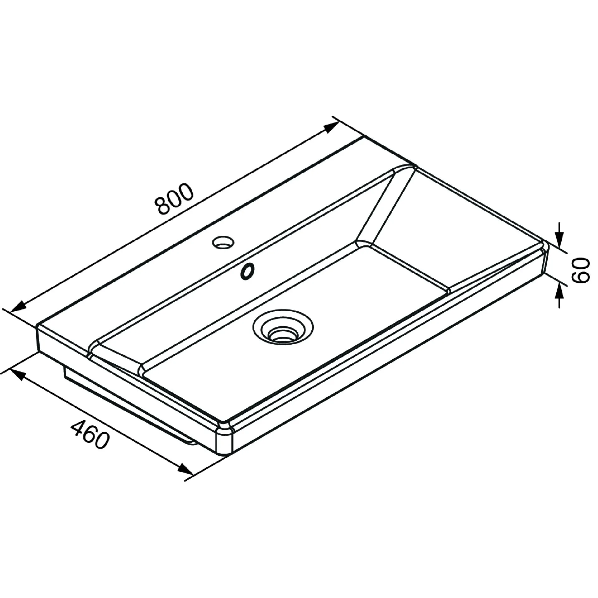 LANZET K8 Waschbecken mit Unterschrank 80 cm breit, Weiß, Waschbecken Keramik Weiß