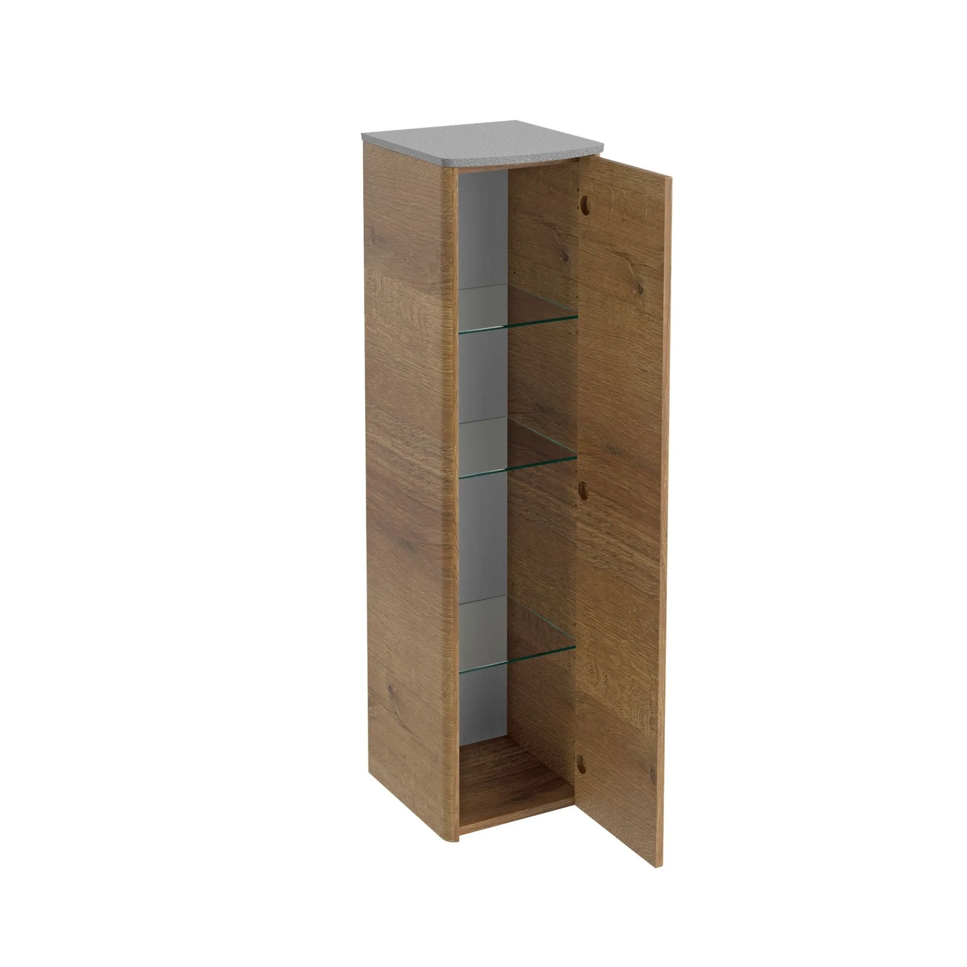 Lanzet CLASSICO Midischrank, Hellbraun/Grau-Metallic, rechts