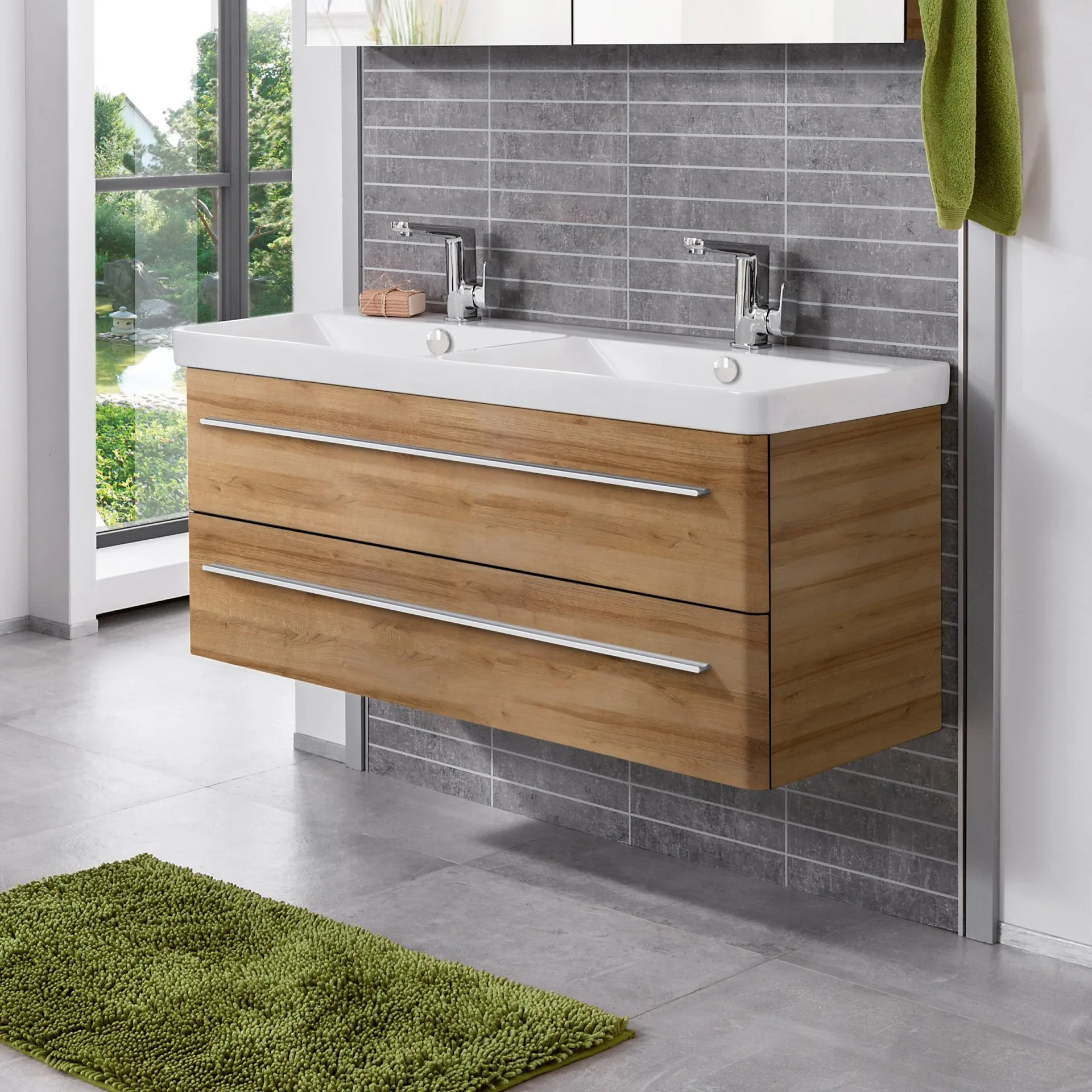 LANZET K8 Waschtischunterschrank 116 cm Hellbraun