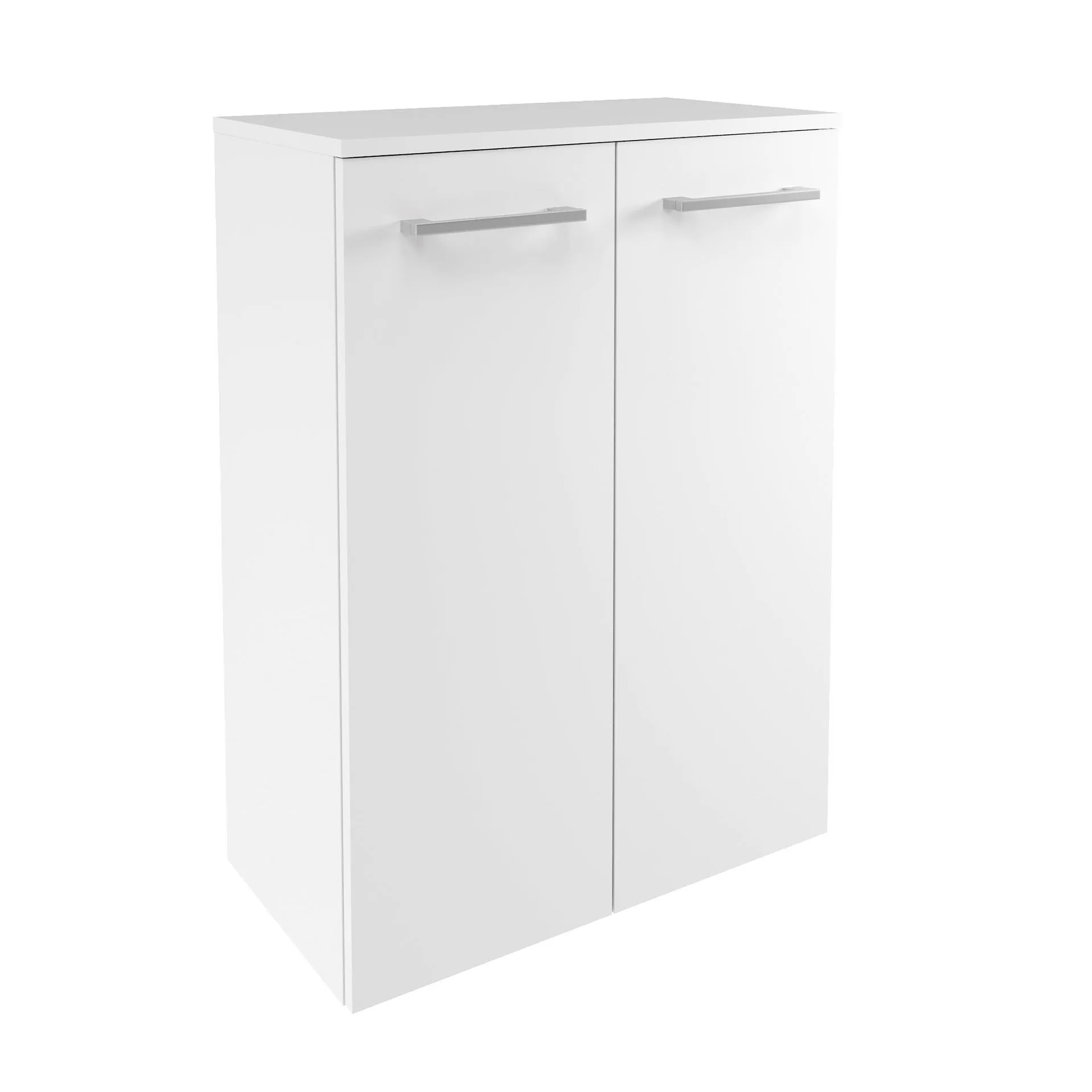 FACKELMANN VERONA Doppel Midischrank 60 cm breit, Weiß Hochglanz, mit Schublade