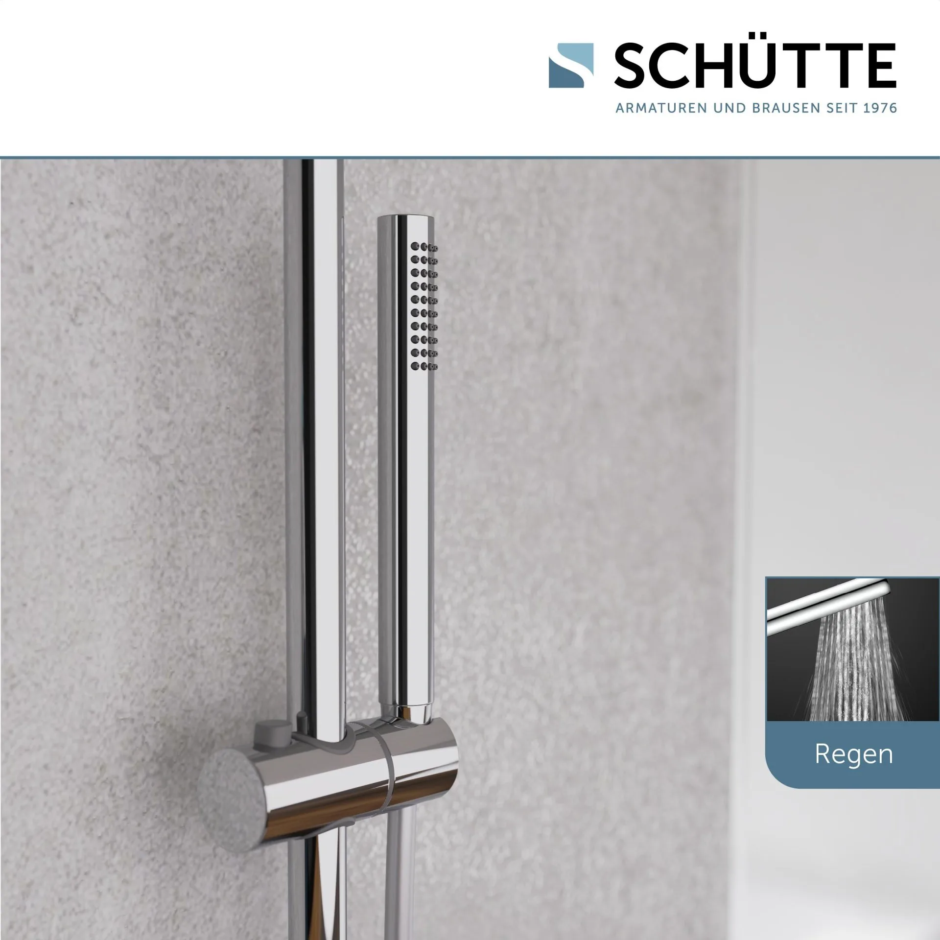 SCHÜTTE AQUADUCT Überkopf-Brauseset, Chrom, mit Duschthermostat
