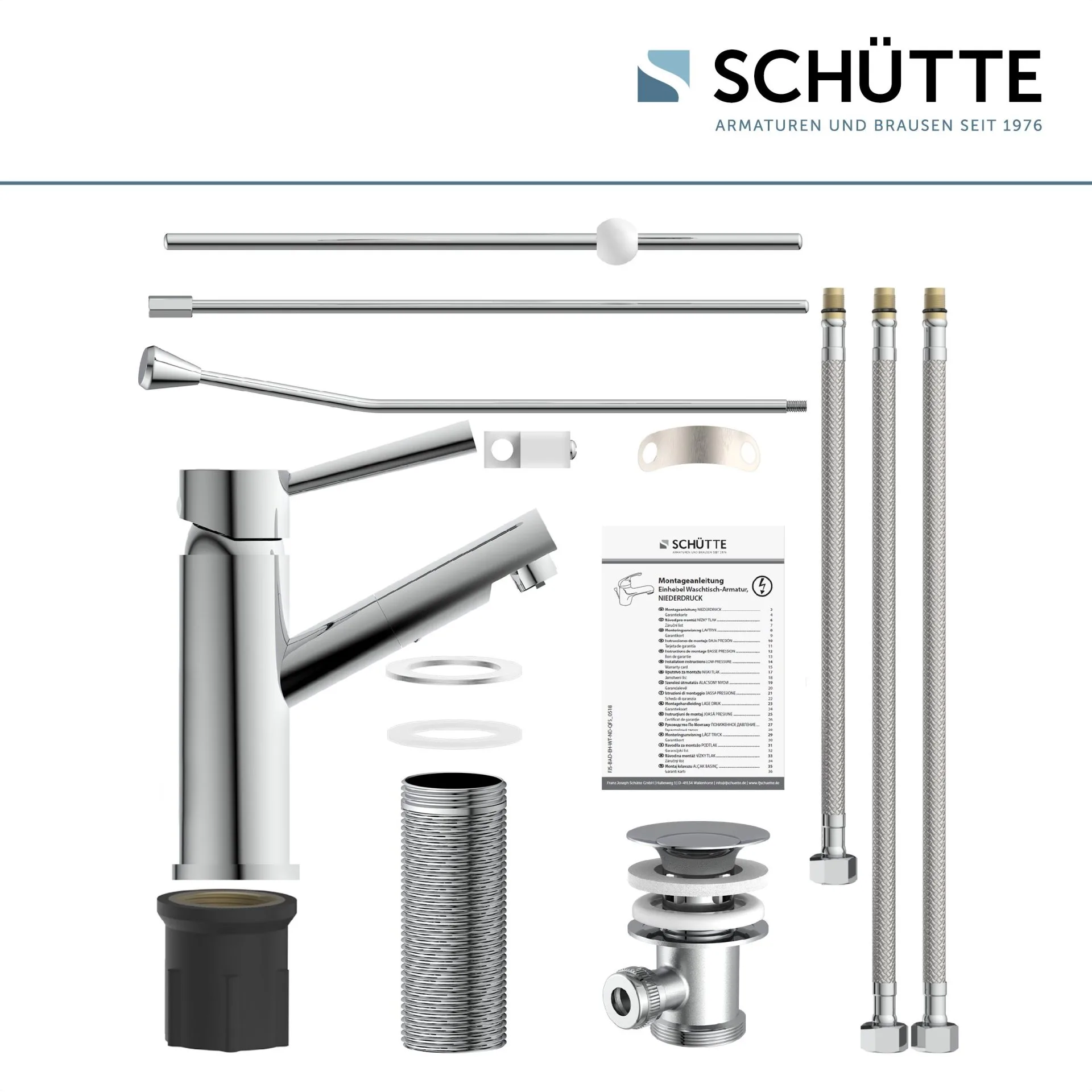 SCHÜTTE CORNWALL Waschtischarmatur, Chrom, Niederdruck