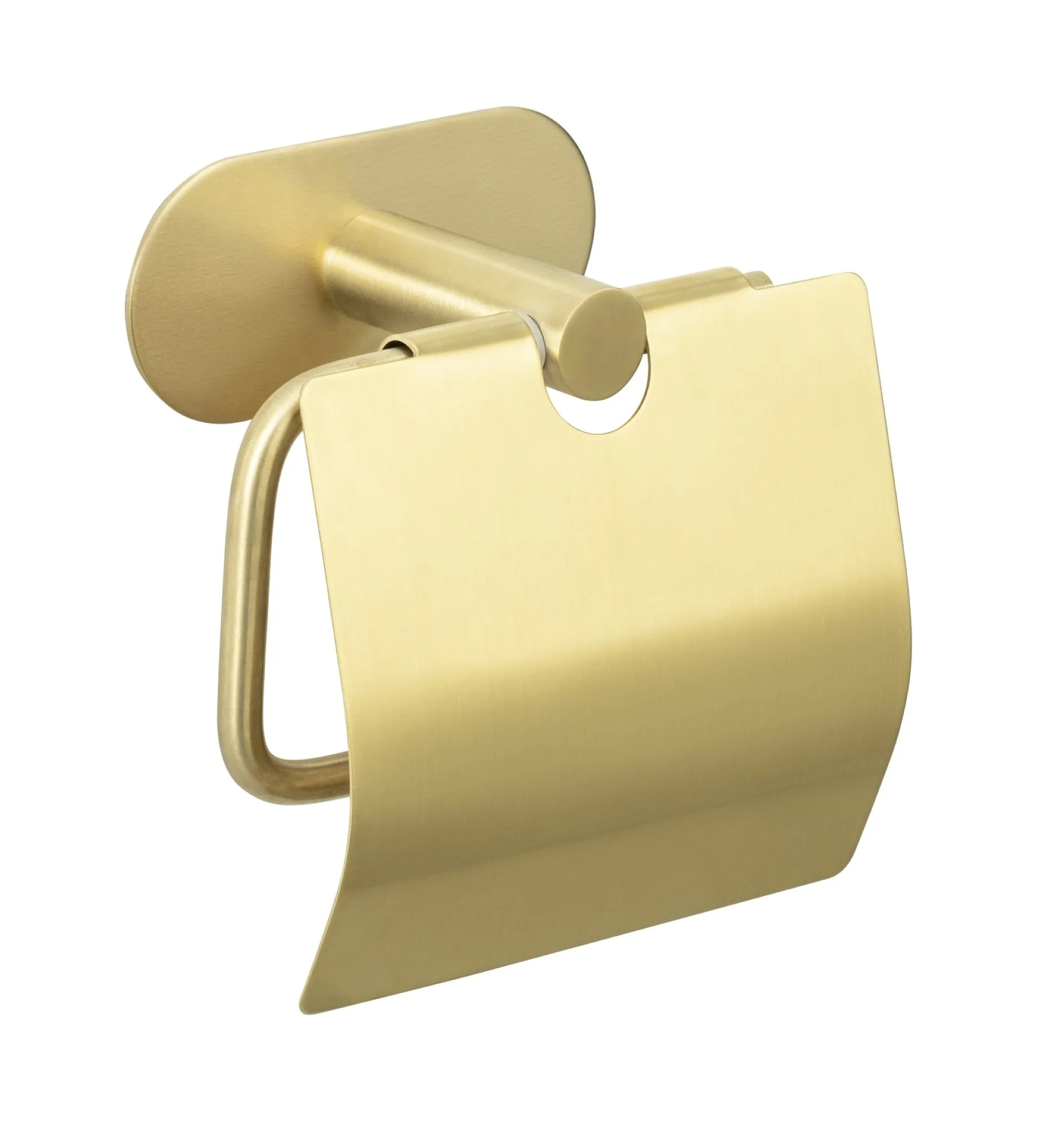 WENKO OREA Toilettenpapierhalter, Gold matt, mit Deckel, Befestigen ohne Bohren