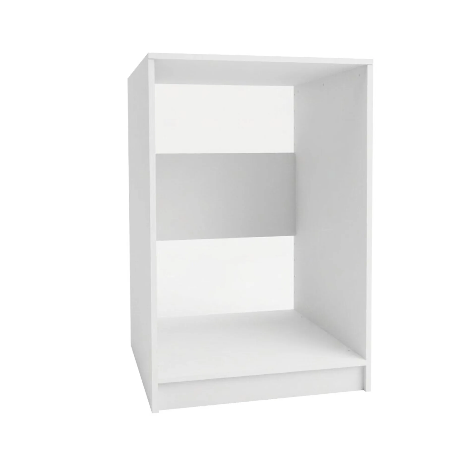 FACKELMANN Waschturm Set 2-teilig 65 cm breit, Weiß, Trockner-/Waschmaschinenschrank, mit verstellbaren Füßen + Aufsatz