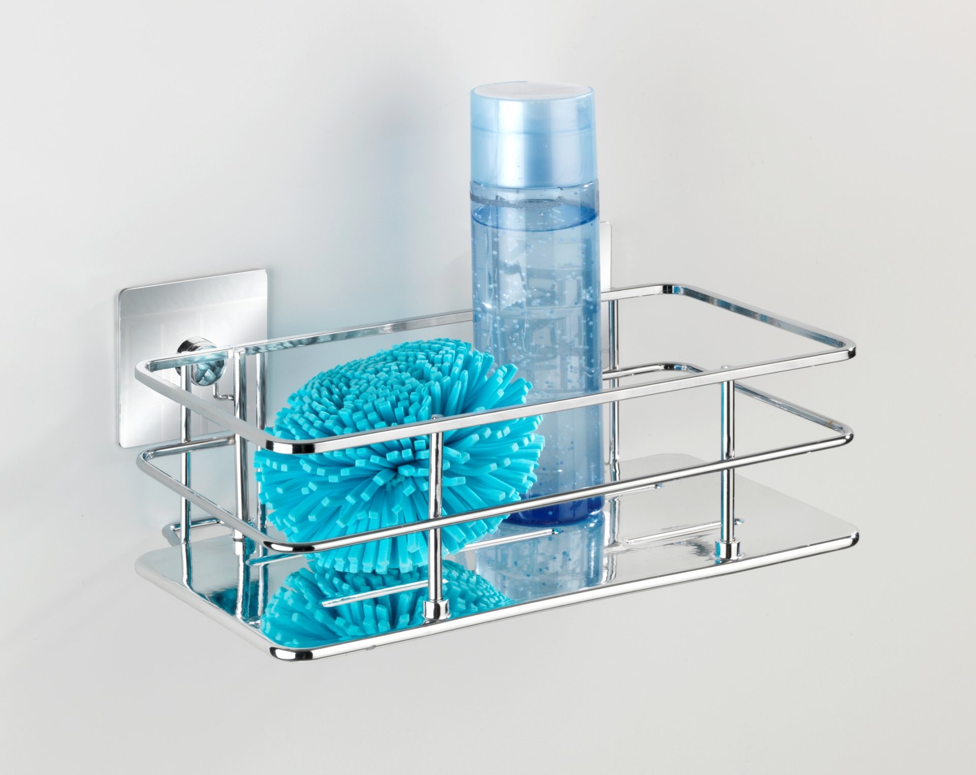 WENKO QUADRO Duschablage, Edelstahl rostfrei, Befestigen ohne bohren, Turbo-Loc®