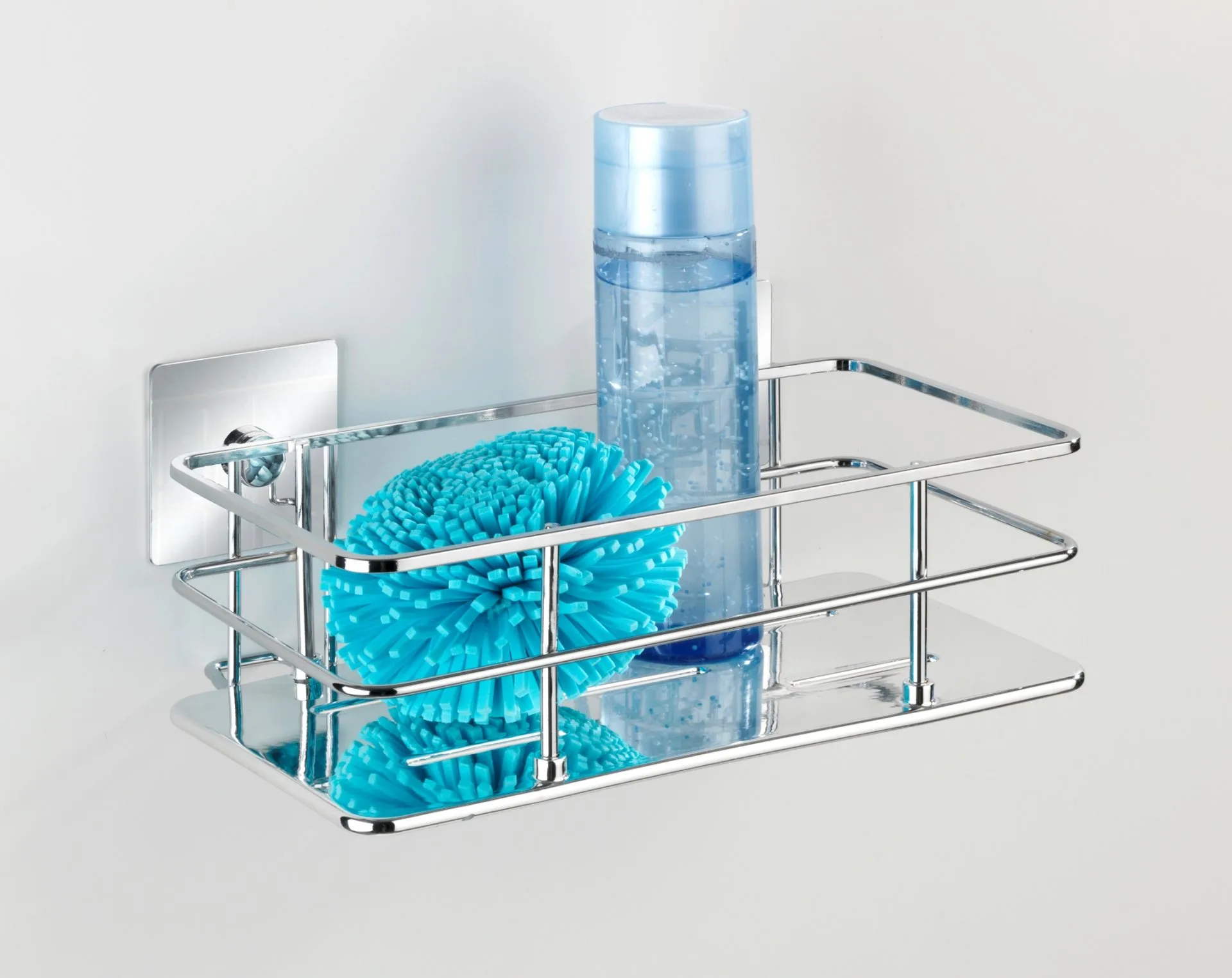 WENKO QUADRO Duschablage, Edelstahl rostfrei, Befestigen ohne bohren, Turbo-Loc®