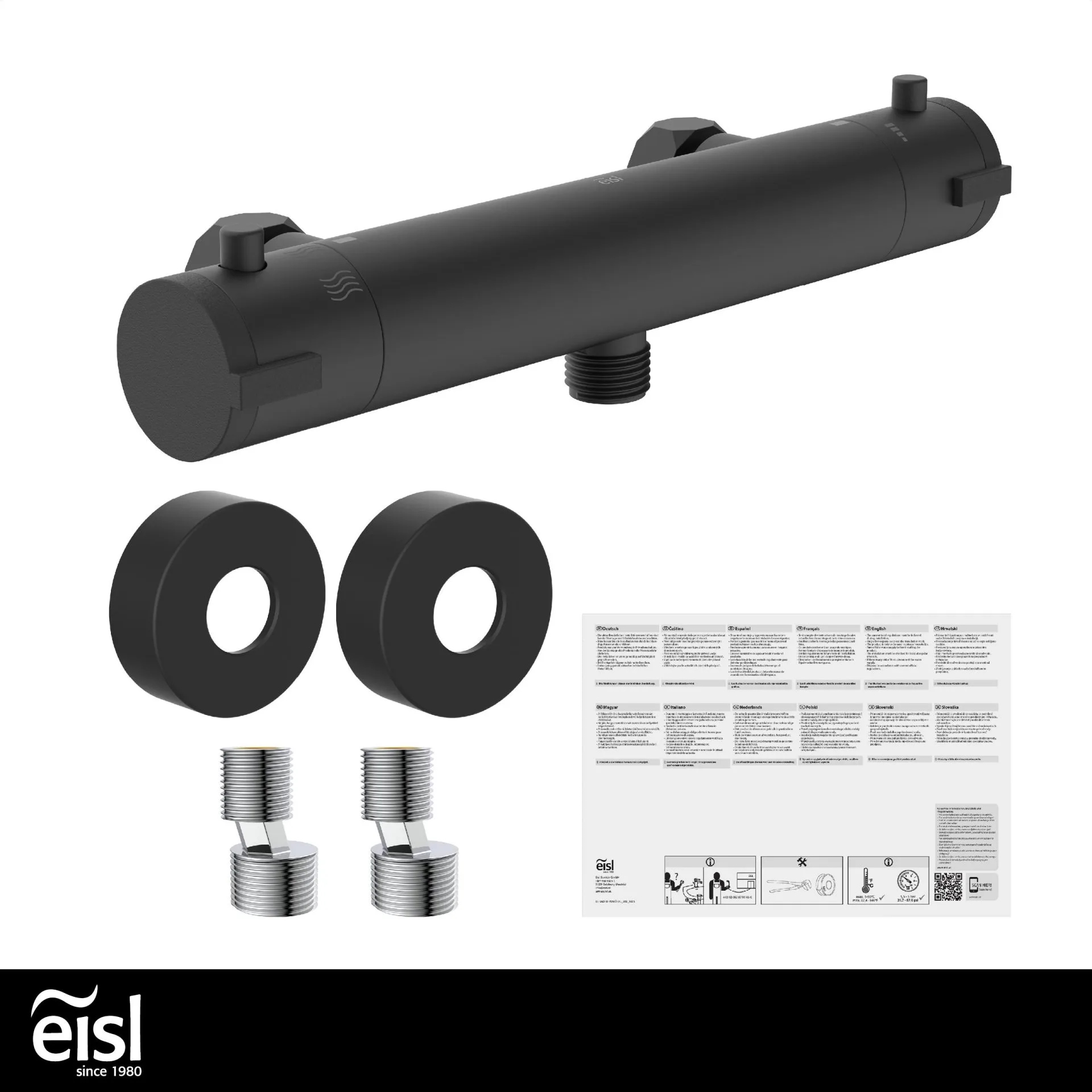 EISL CLAUDIO Duschthermostat, Schwarz matt