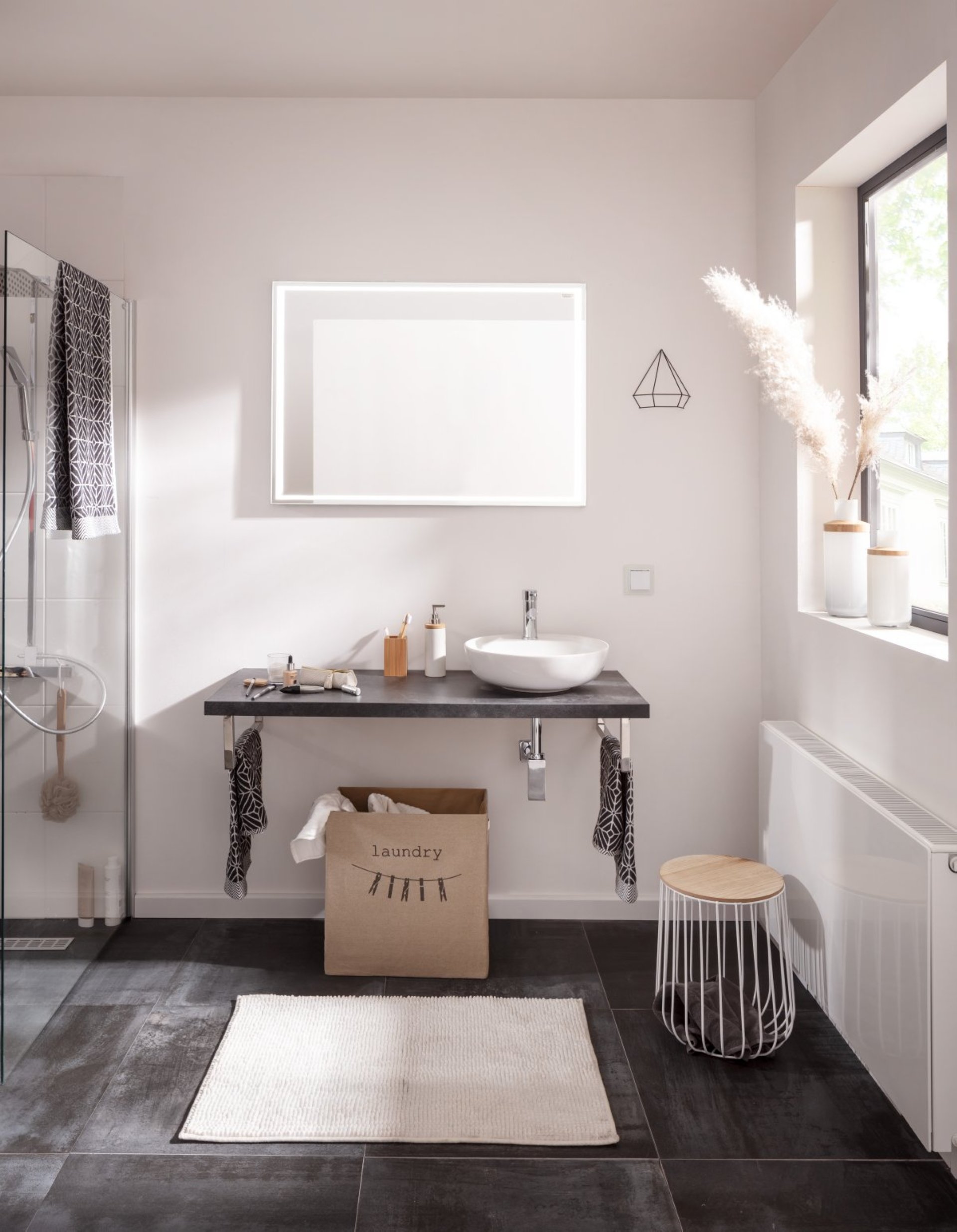 Fackelmann HYPE 3.0 Waschtischplatte 60 cm, Schwarz/Anthrazit