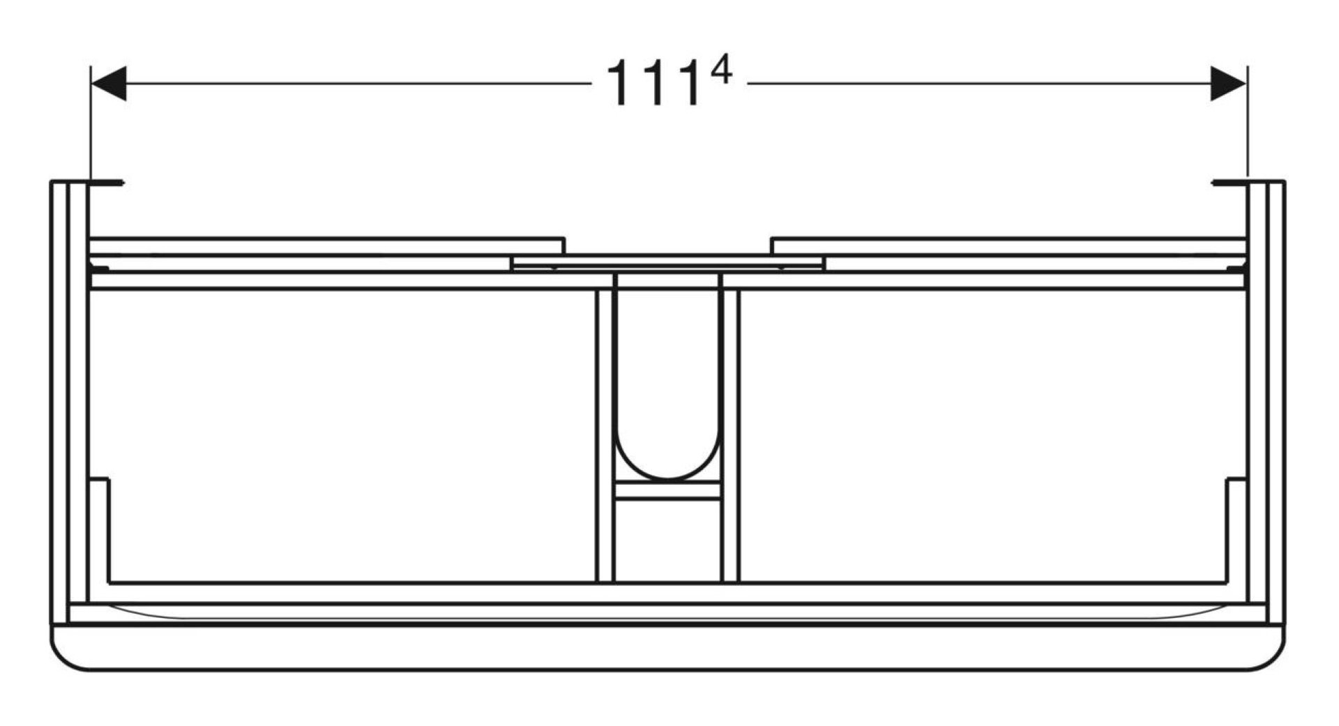 GEBERIT SMYLE SQUARE Waschbeckenunterschrank 118,4 cm breit, Braun dunkel