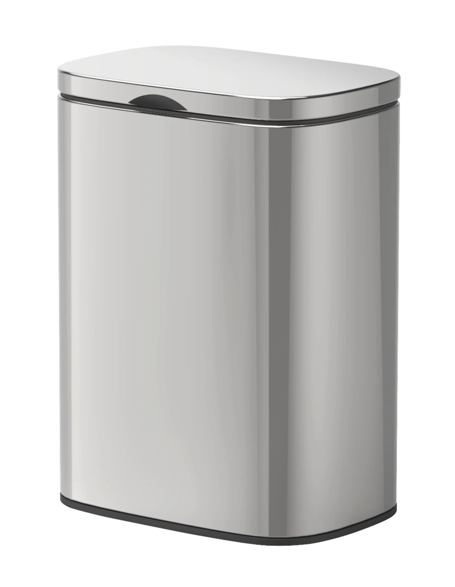 WENKO SARE Kosmetikeimer 5 Liter, Silber glänzend, mit Absenkautomatik, zur Wandmontage