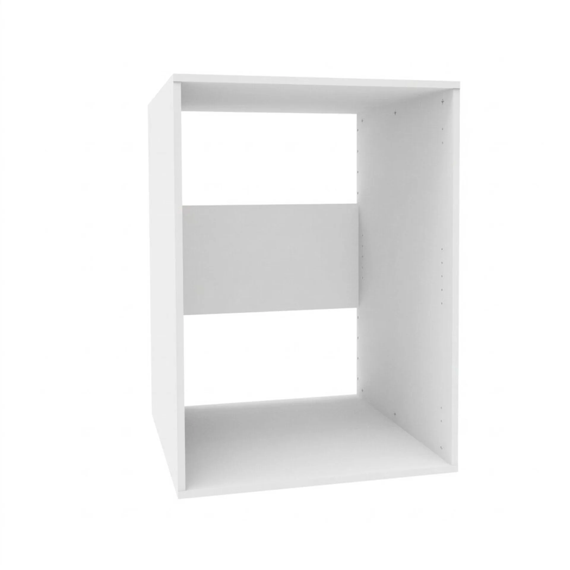 FACKELMANN Waschturm Set 2-teilig 65 cm breit, Weiß, Trockner-/Waschmaschinenschrank, mit verstellbaren Füßen + Aufsatz
