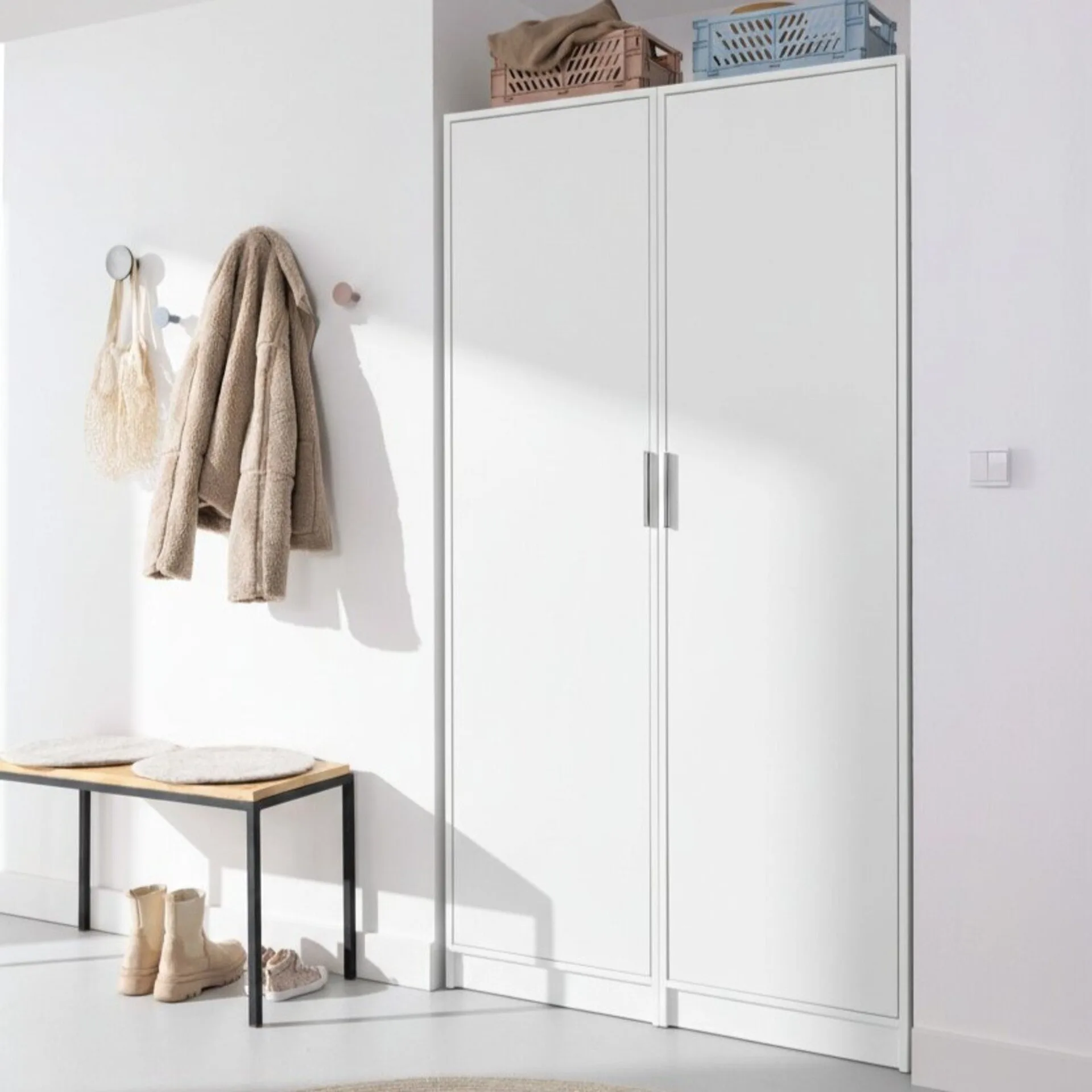 FACKELMANN Putzschrank 50 cm breit, Weiß, mit verstellbaren Füßen