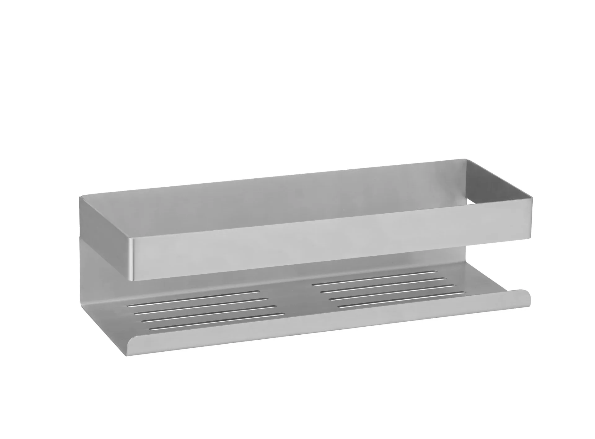 WENKO GENOVA Duschablage 30 cm breit, Chrom matt, Befestigen ohne Bohren