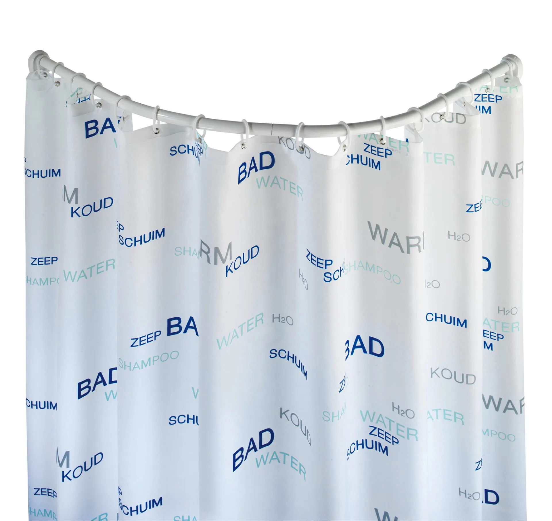 WENKO Duschstange 80 x 80 / 90 x 90 cm, Weiß, Rund