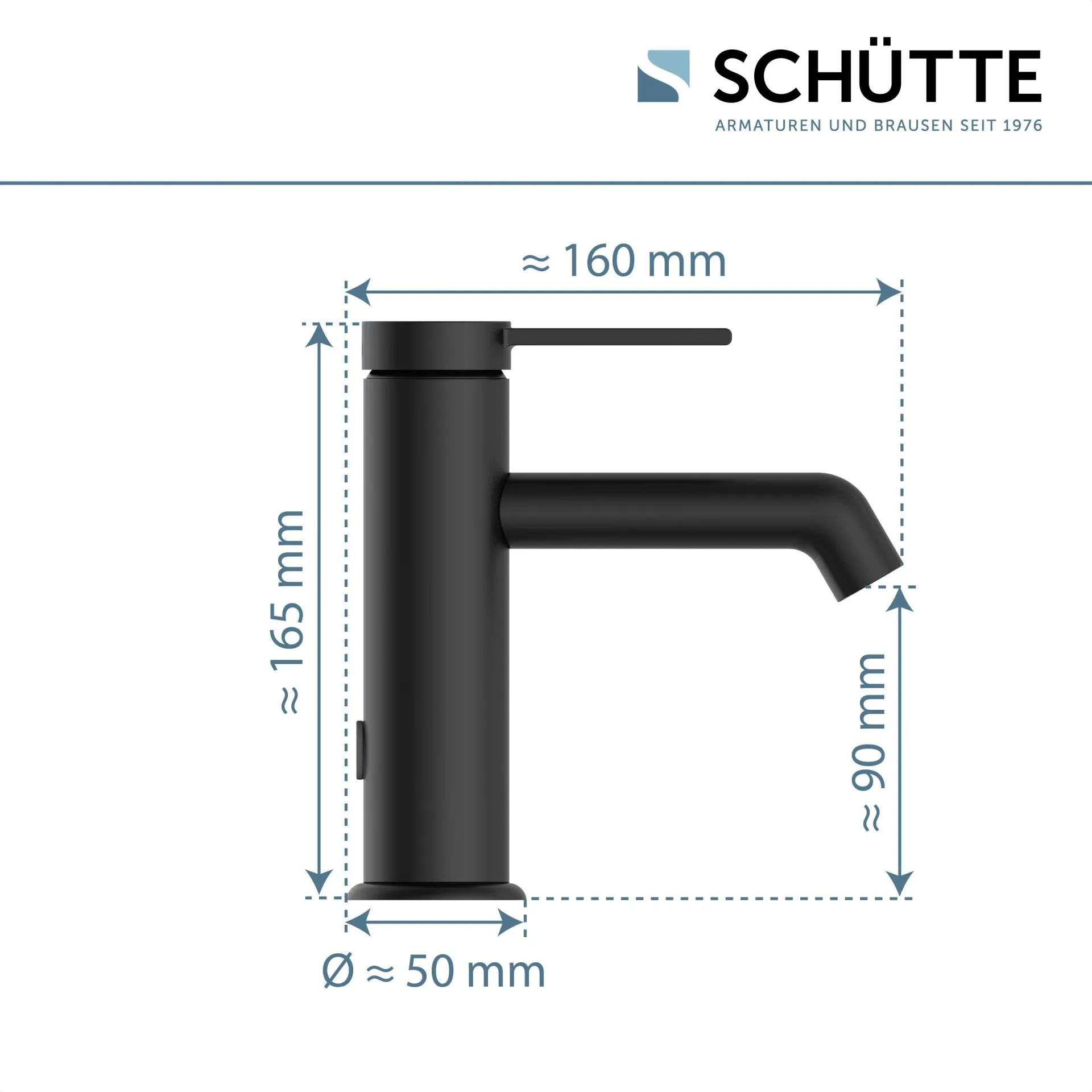 SCHÜTTE LOS ANGELES Waschtischarmatur, Schwarz matt