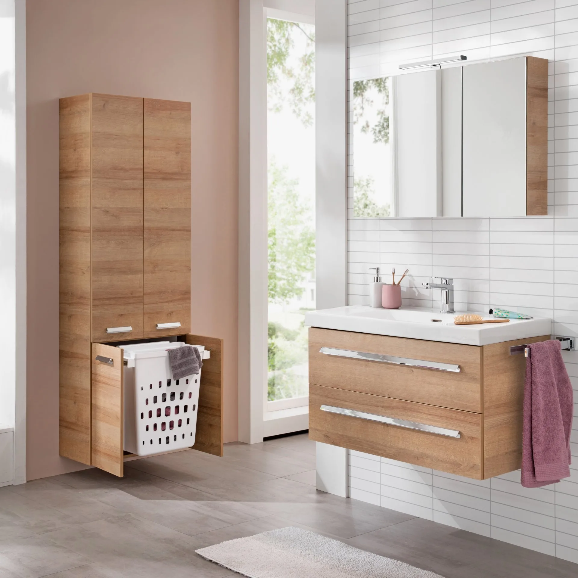 LANZET K1 Waschbecken Keramik 90 cm, Weiß