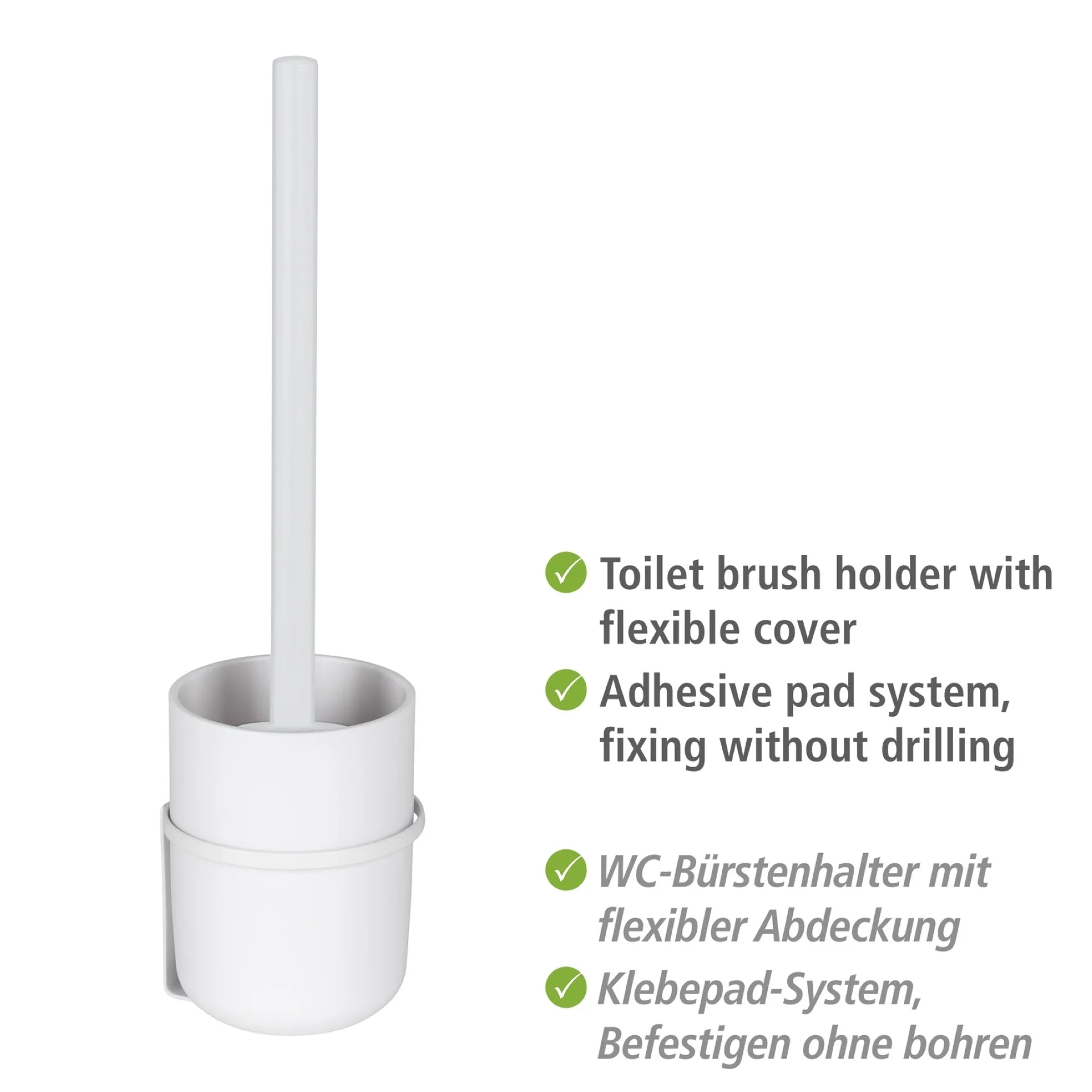 WENKO CARPINO WC-Garnitur, Weiß, mit Wandhalterung, Befestigen ohne Bohren