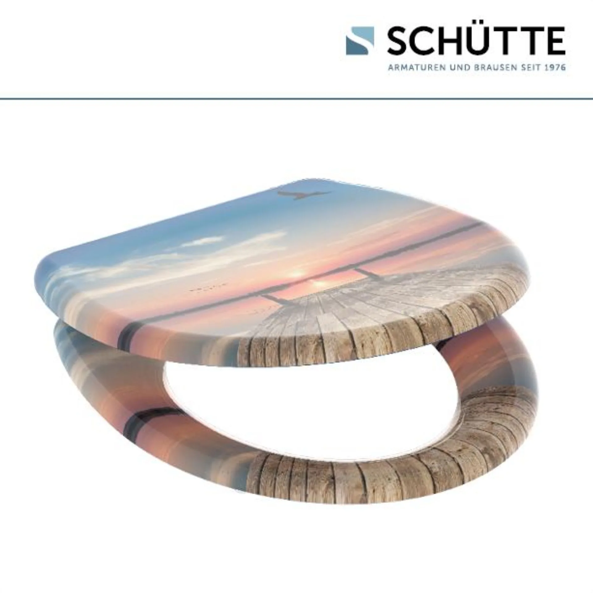 SCHÜTTE SUNSET SKY WC-Sitz, Kunststoff, mit Absenkautomatik und Schnellverschluss