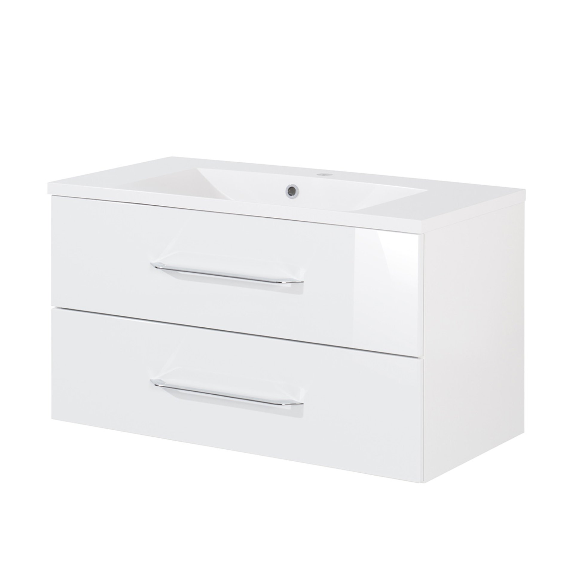 Fackelmann B.CLEVER Waschtisch Set Gussmarmor 90 cm, Weiß