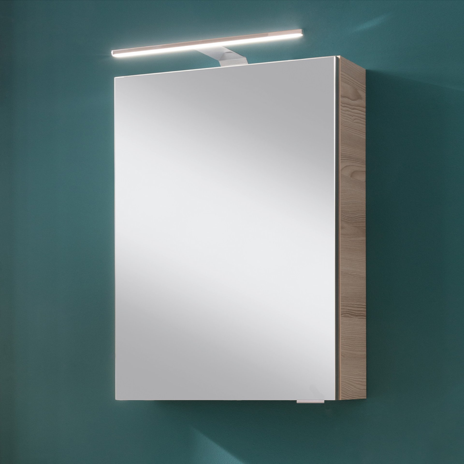 Fackelmann SBC B.CLEVER Gäste-WC Spiegelschrank 40 cm, Braun hell, rechts