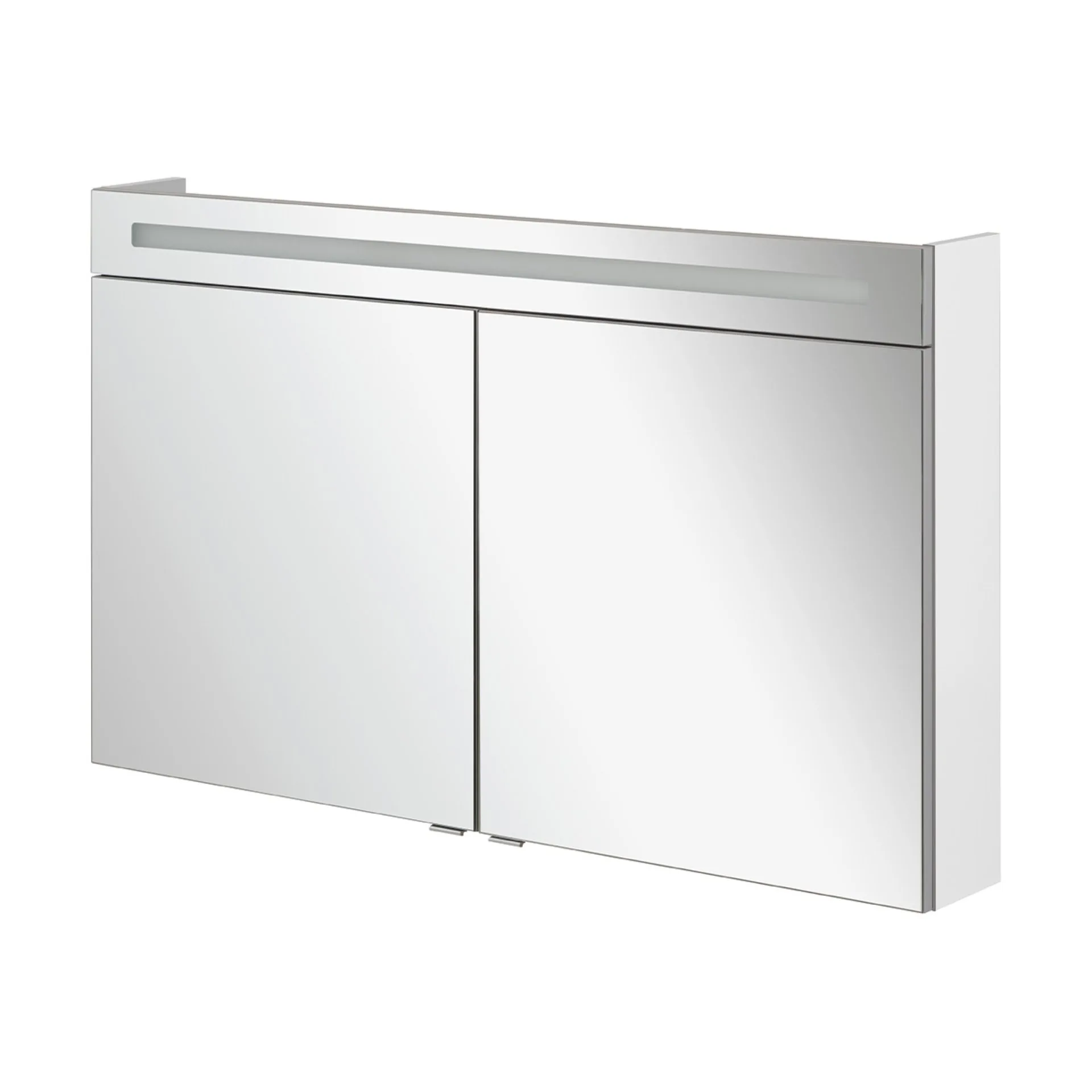 FACKELMANN B.CLEVER LED Spiegelschrank 120 cm breit, Weiß, 2 Türen
