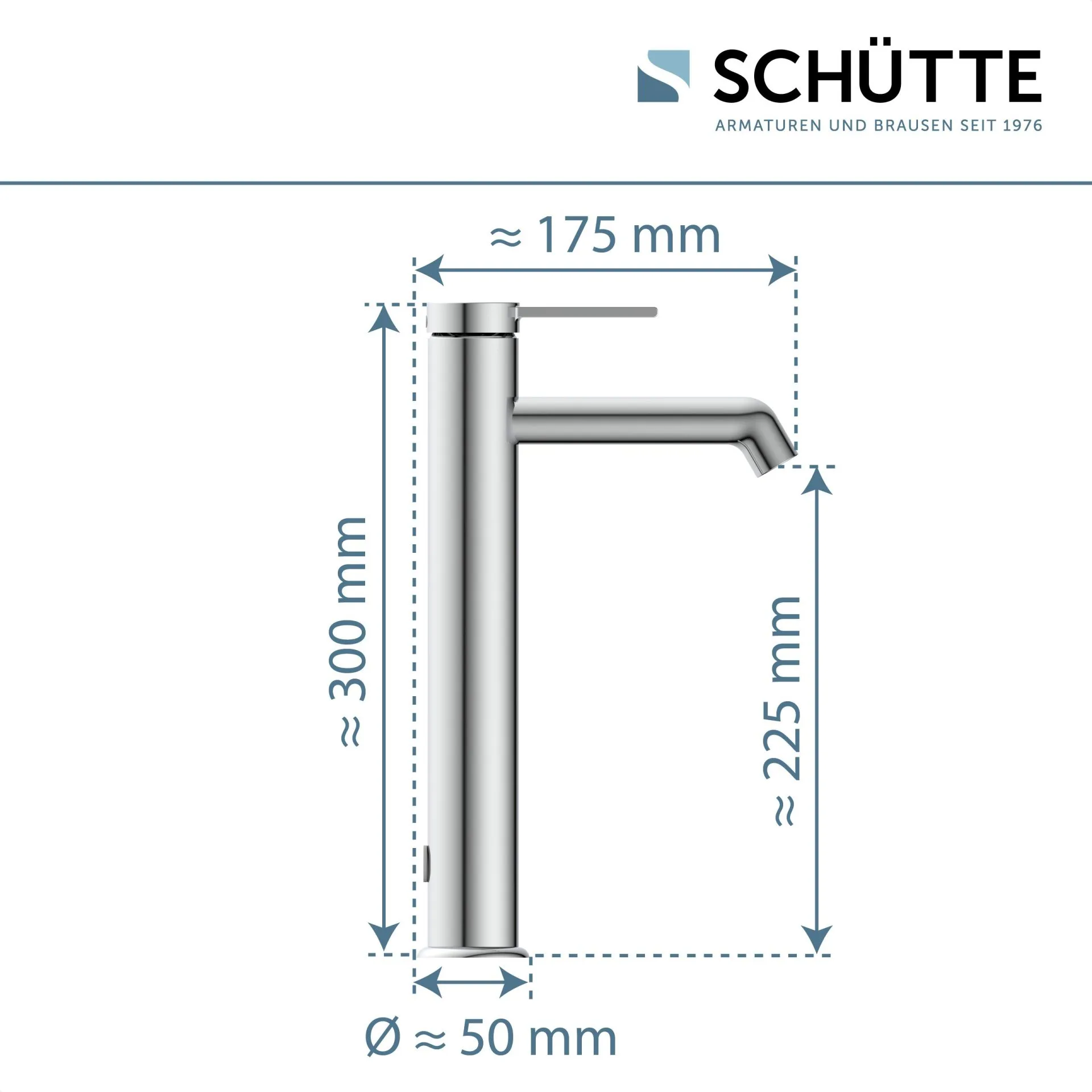 SCHÜTTE LOS ANGELES Waschtischarmatur, Chrom, für Aufsatzwaschbecken