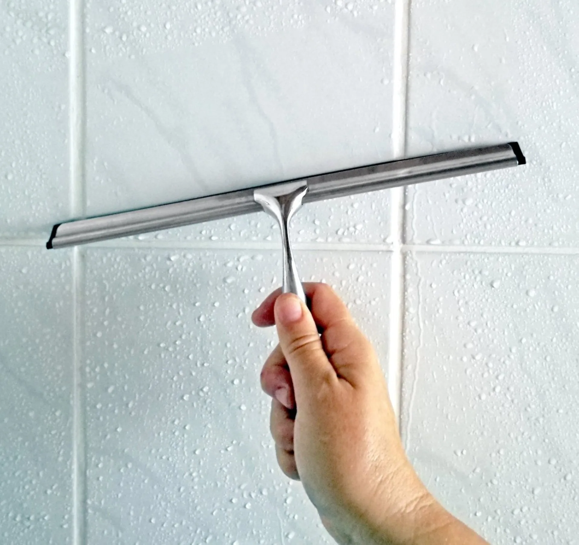 FACKELMANN Duschabzieher 30 cm breit, Chrom glänzend, aus Edelstahl